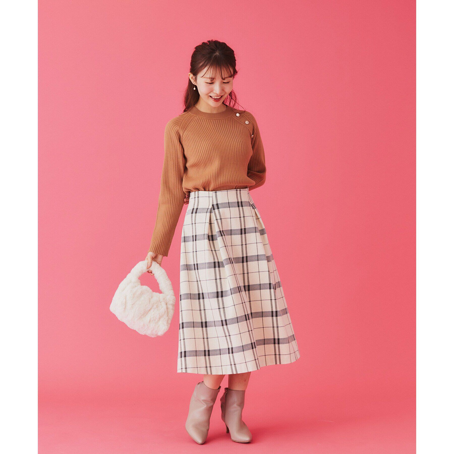 index「ゴールドボタンワイドリブニット【洗濯機可/抗ピル】」|ニット・セーター|