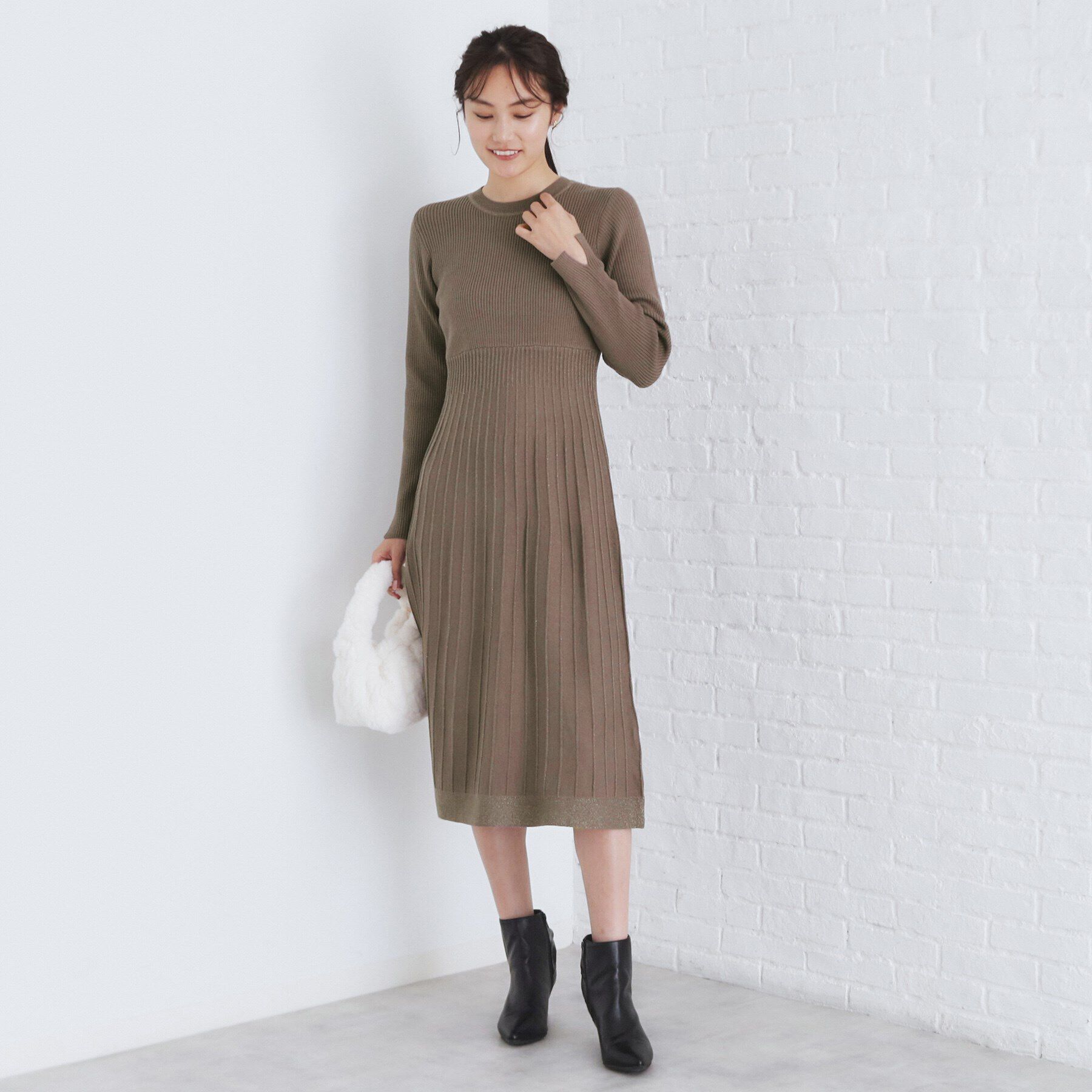 index「《XS-LLsize》マルチウェイニットワンピース【洗濯機洗い可】」|ワンピース|