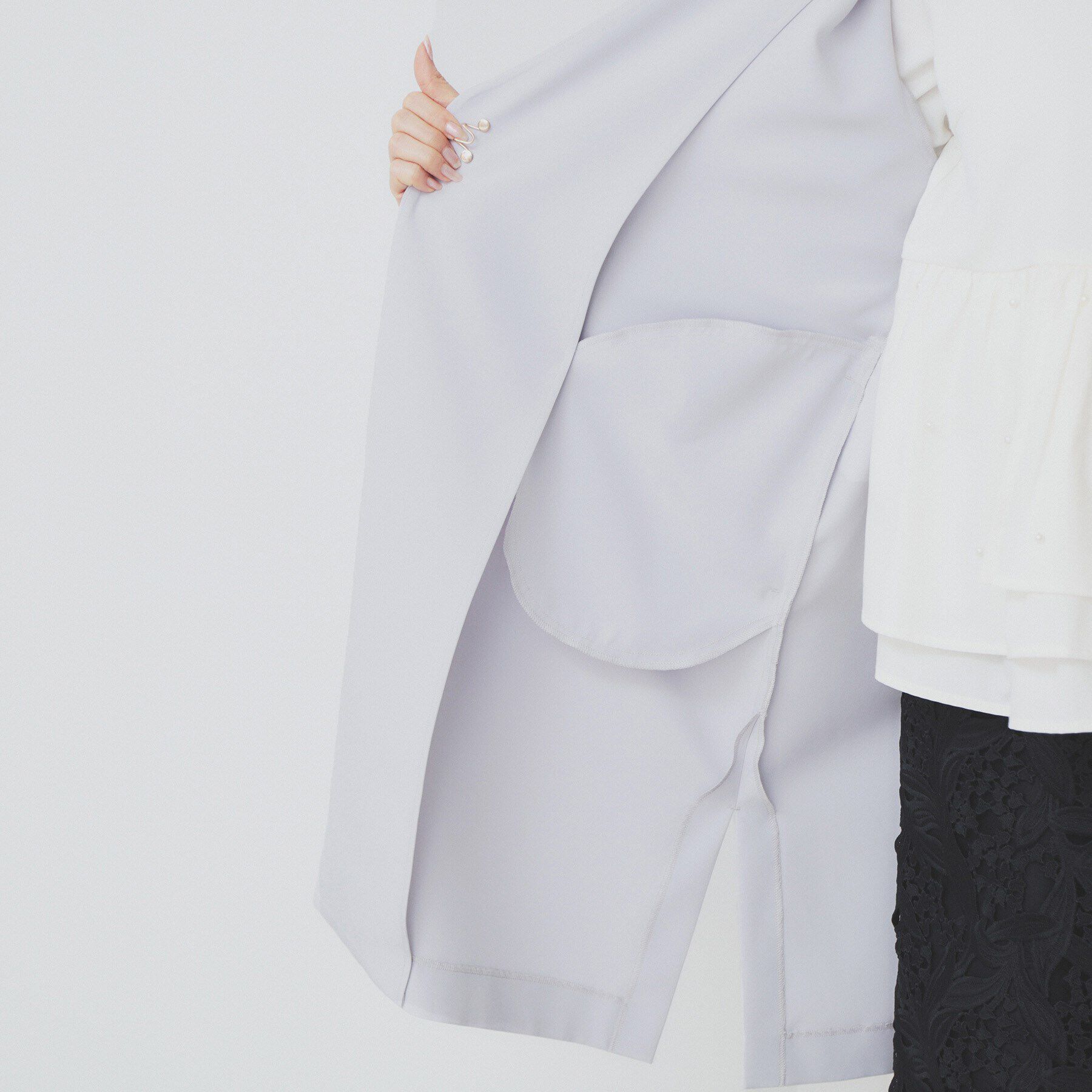 index「ストレッチノーカラーコート【洗濯機洗い可/イージーアイロン】」|ノーカラーコート|