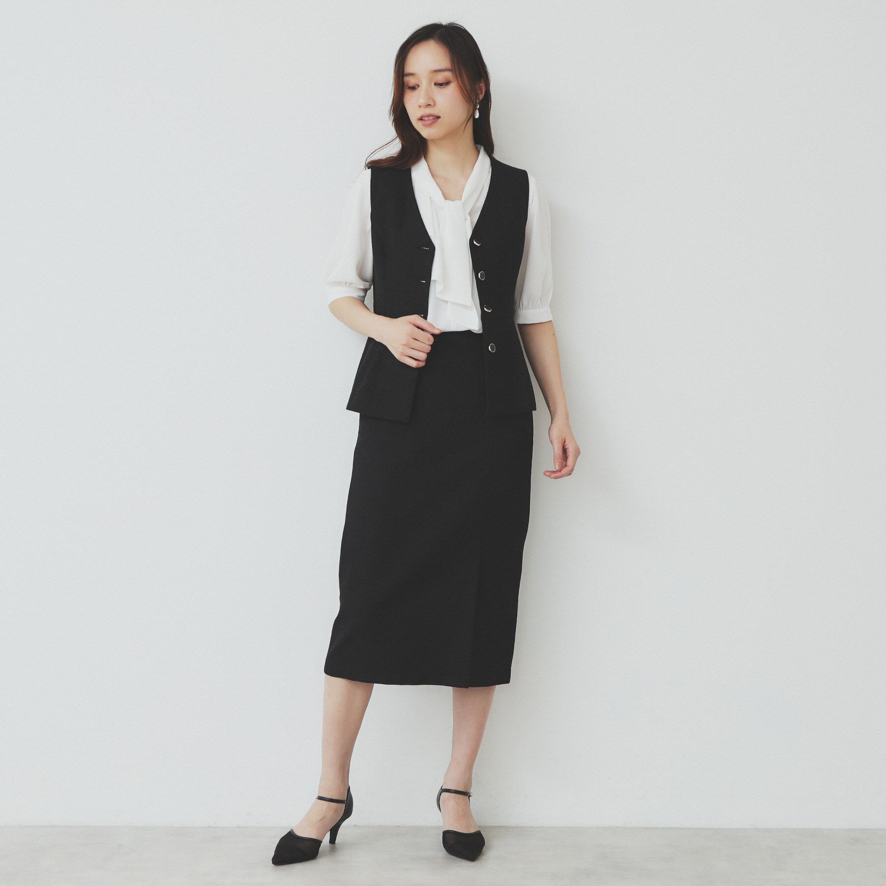 index「リネンライクラメツイードラップタイトスカート/セットアップ対応【洗濯機洗い可】」|スカート|