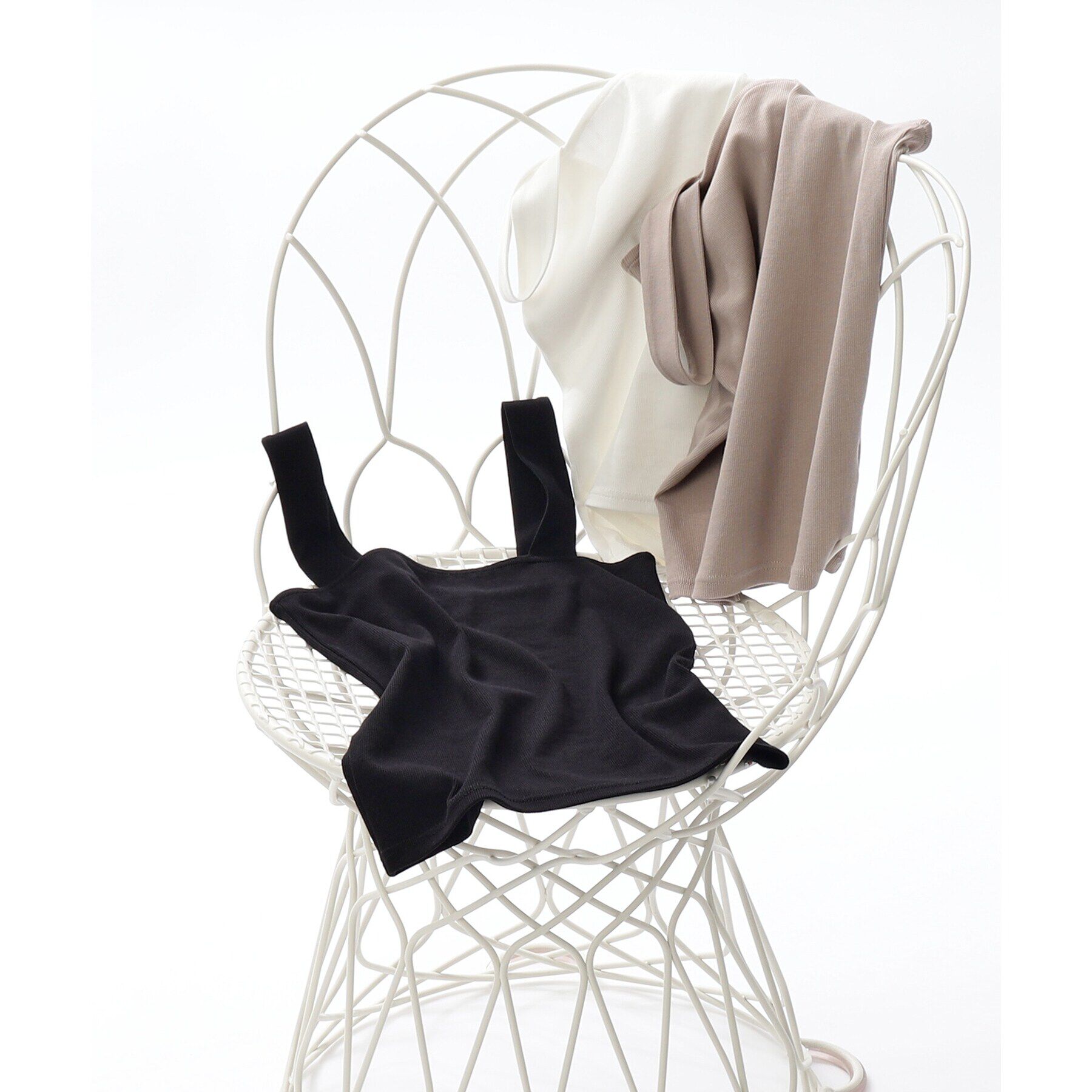 OPAQUE.CLIP「ワイドストラップリブキャミソール【ストレッチ/洗濯機洗い可】」|キャミソール|