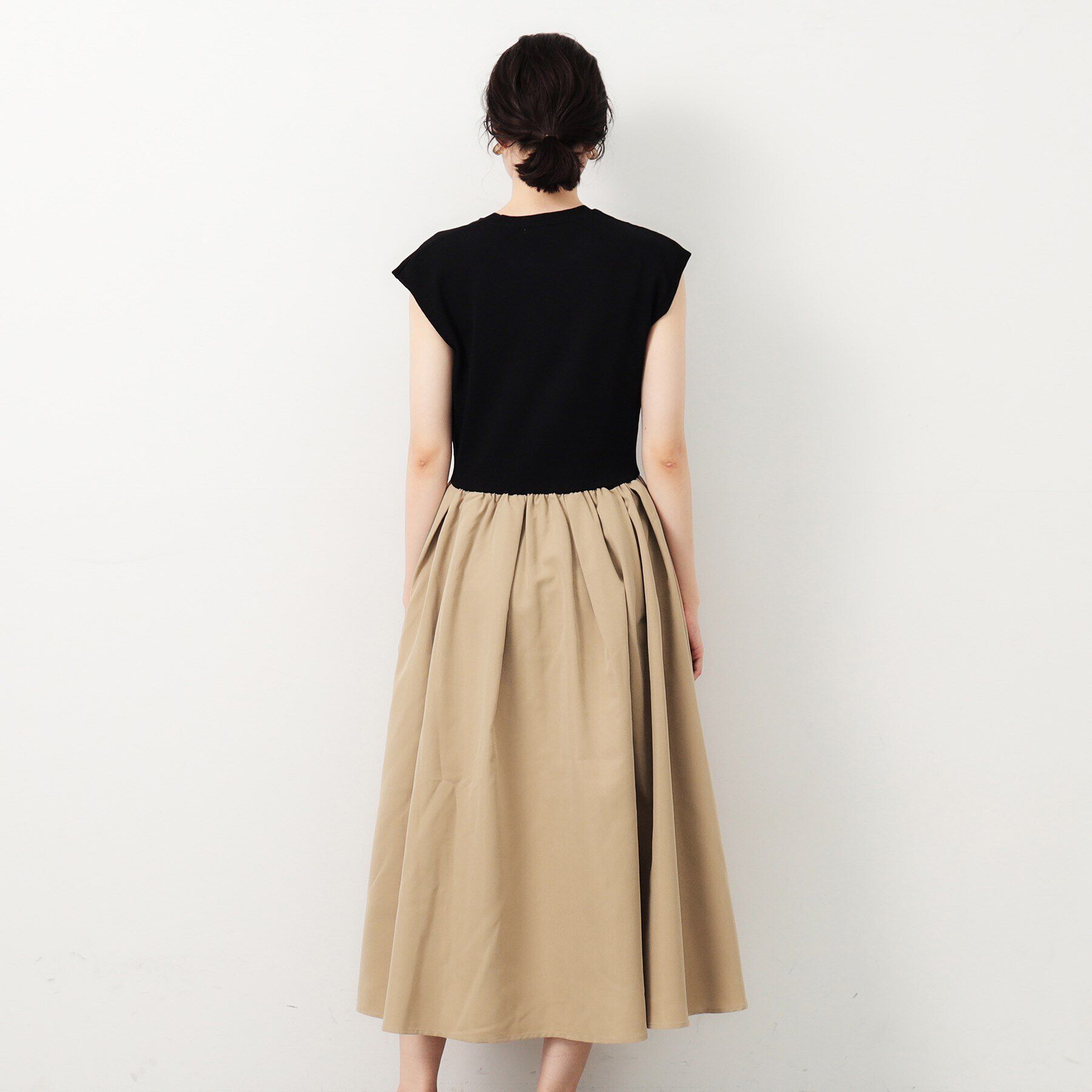 OPAQUE.CLIP「フレンチスリーブニットドッキングワンピース【洗濯機洗い可】」|ワンピース|