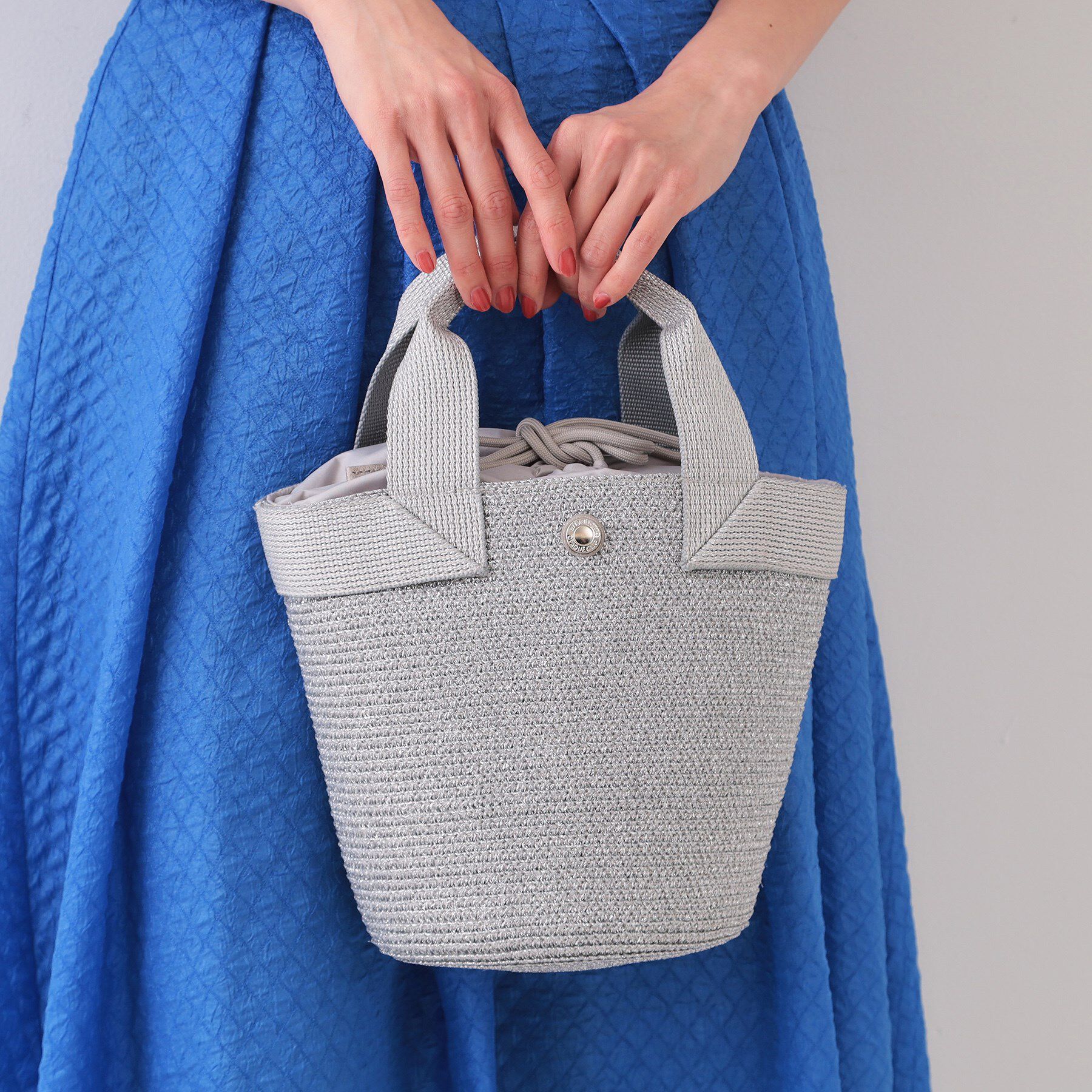 OPAQUE.CLIP「バスケット調デザインテープミニトートバッグ」|トートバッグ|シルバー(006)