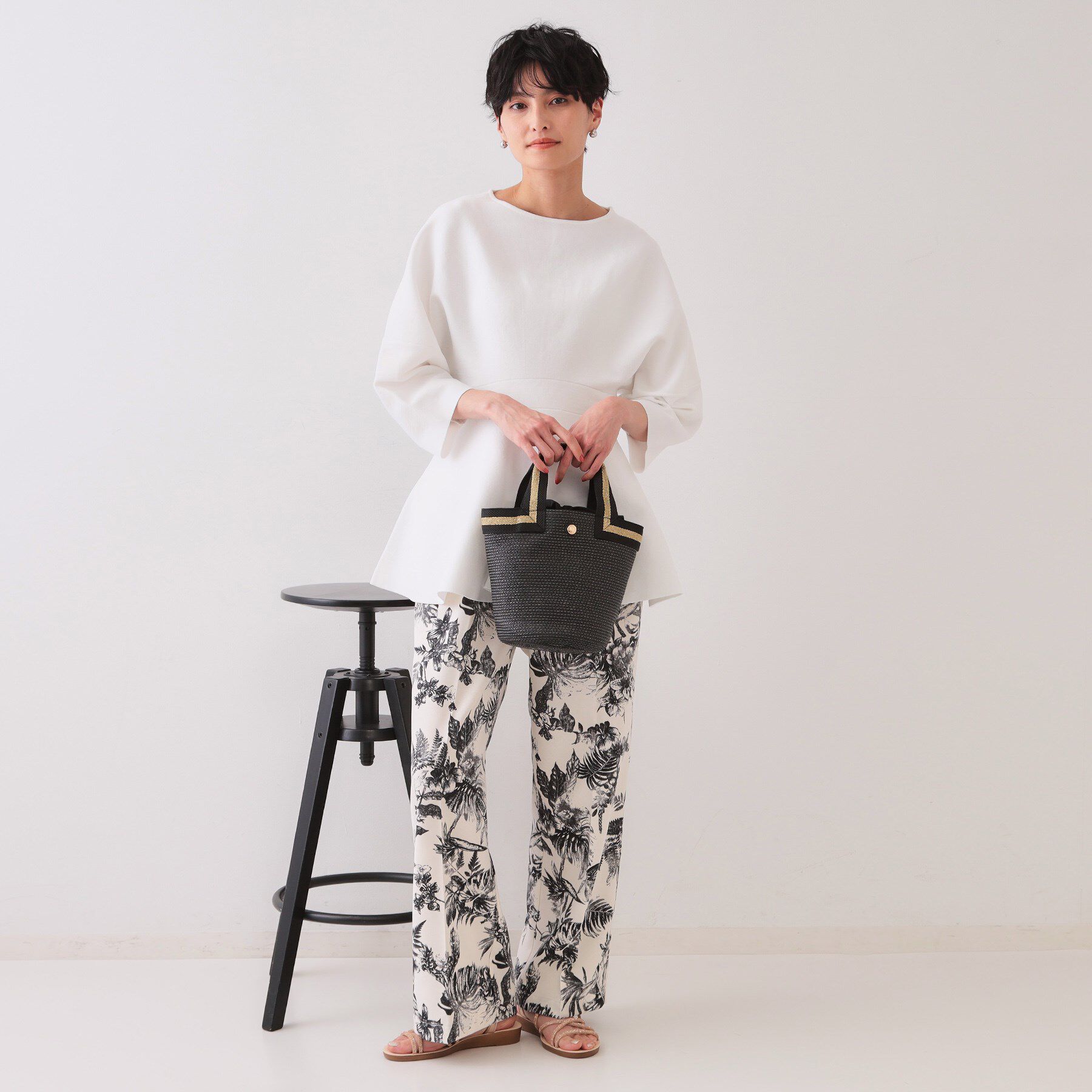 OPAQUE.CLIP「バスケット調デザインテープミニトートバッグ」|トートバッグ|