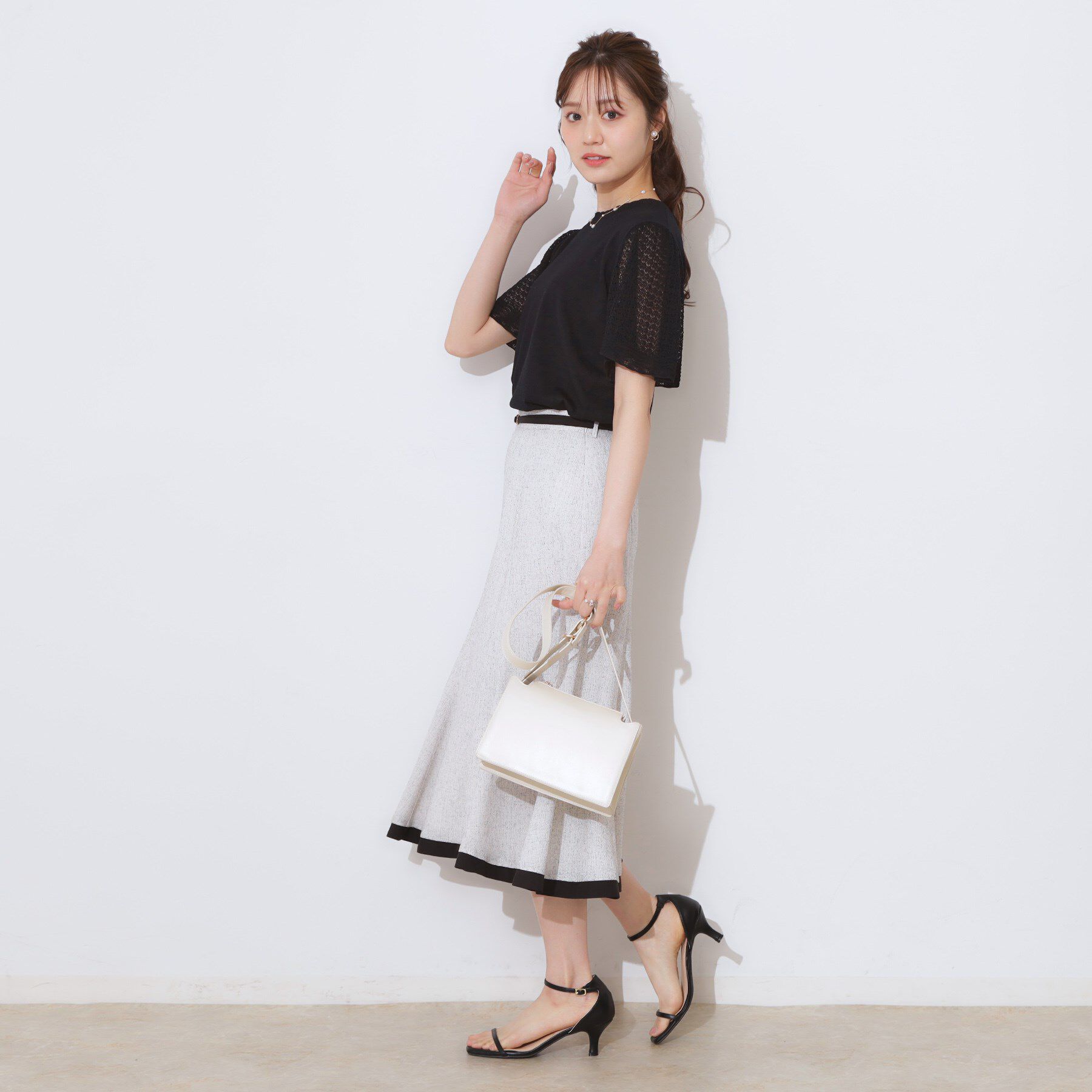 Couture broach「【手洗い可能・UV・アンチピリング・接触冷感・二の腕カバー】透かし袖ニットトップス」|ニット・セーター|