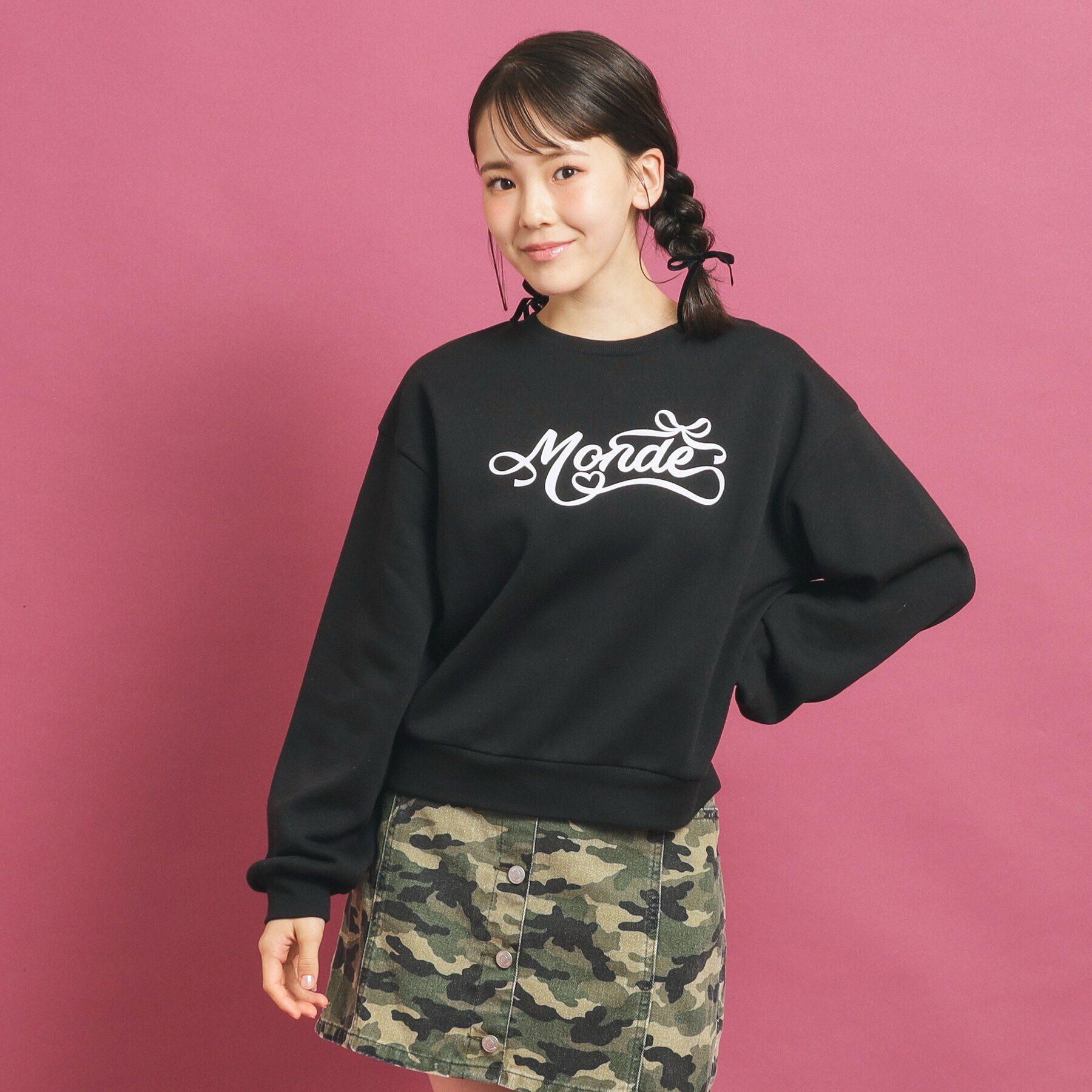 PINK-latte「【プチプラ】コットン混裏起毛スウェット」|その他|ﾌﾞﾗｯｸ(019)