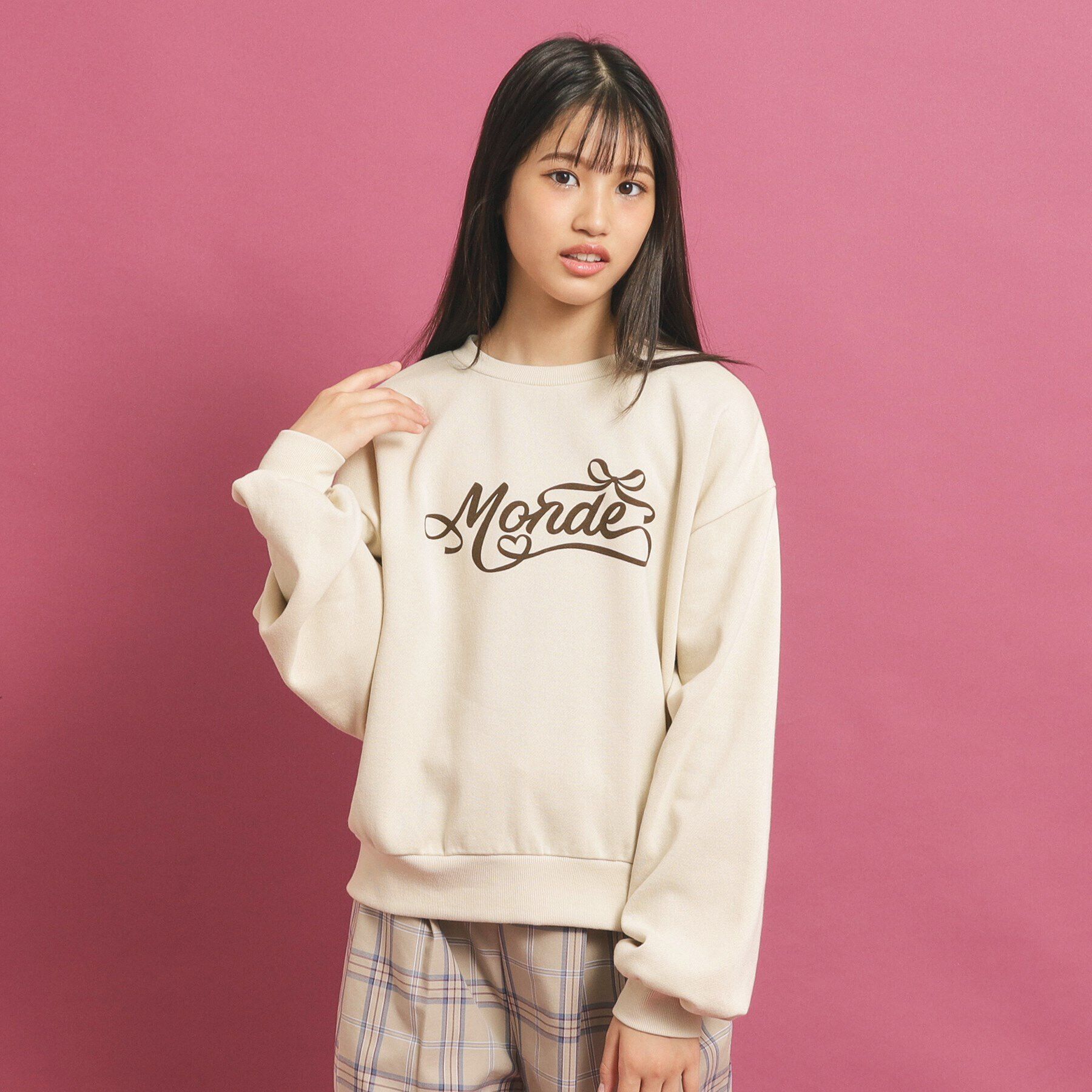 PINK-latte「【プチプラ】コットン混裏起毛スウェット」|その他|ﾍﾞｰｼﾞｭ(052)