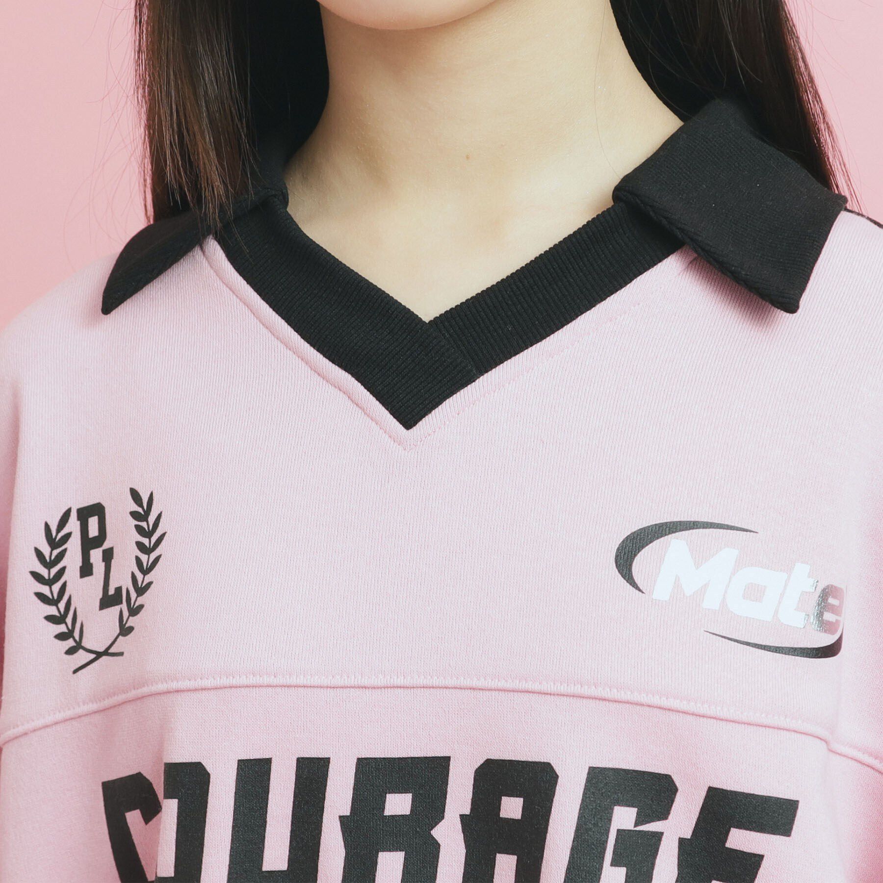 PINK-latte「トレンドVネックゲームシャツ」|Tシャツ・カットソー|