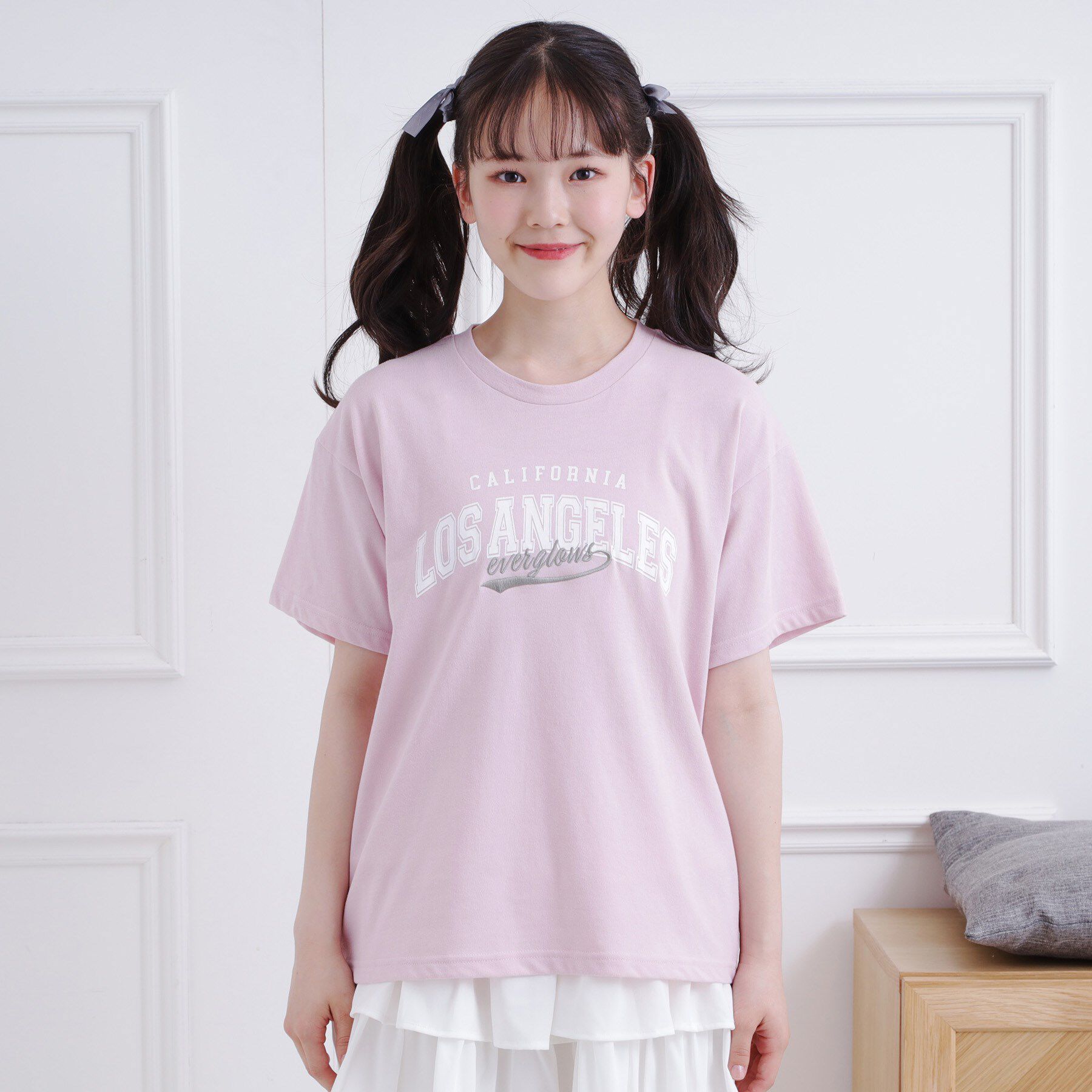 PINK-latte「カレッジロゴTシャツ」|Tシャツ・カットソー|
