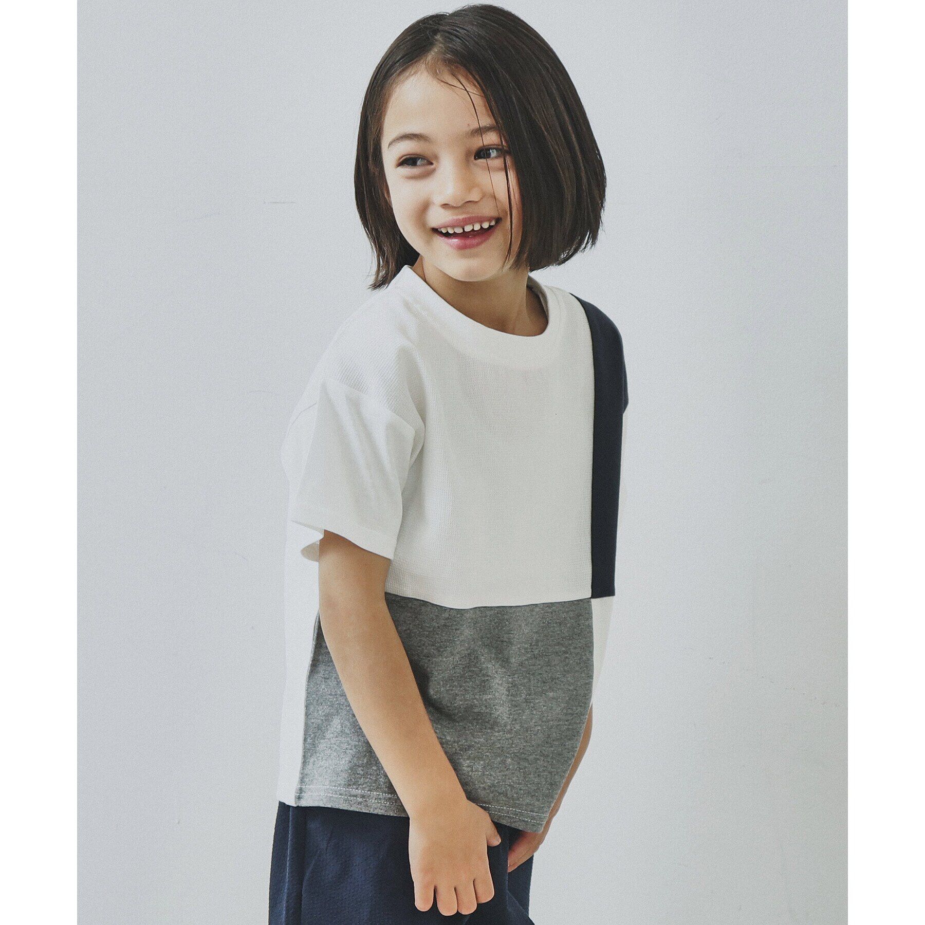 THE SHOP TK「【110-150/再入荷！パパとおそろい】ブロッキングTシャツ」|Tシャツ・カットソー|