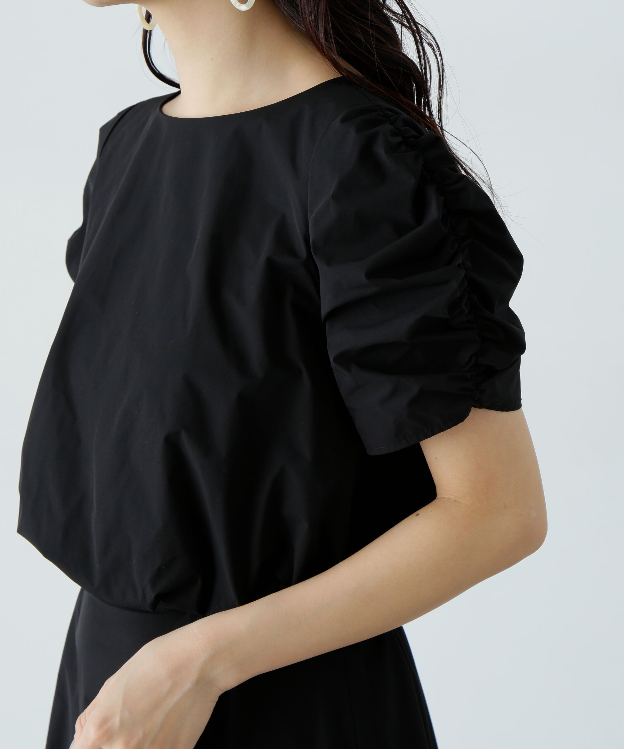  「シャーリングスリーブブラウス&times;スカートセット」|ワンピース|