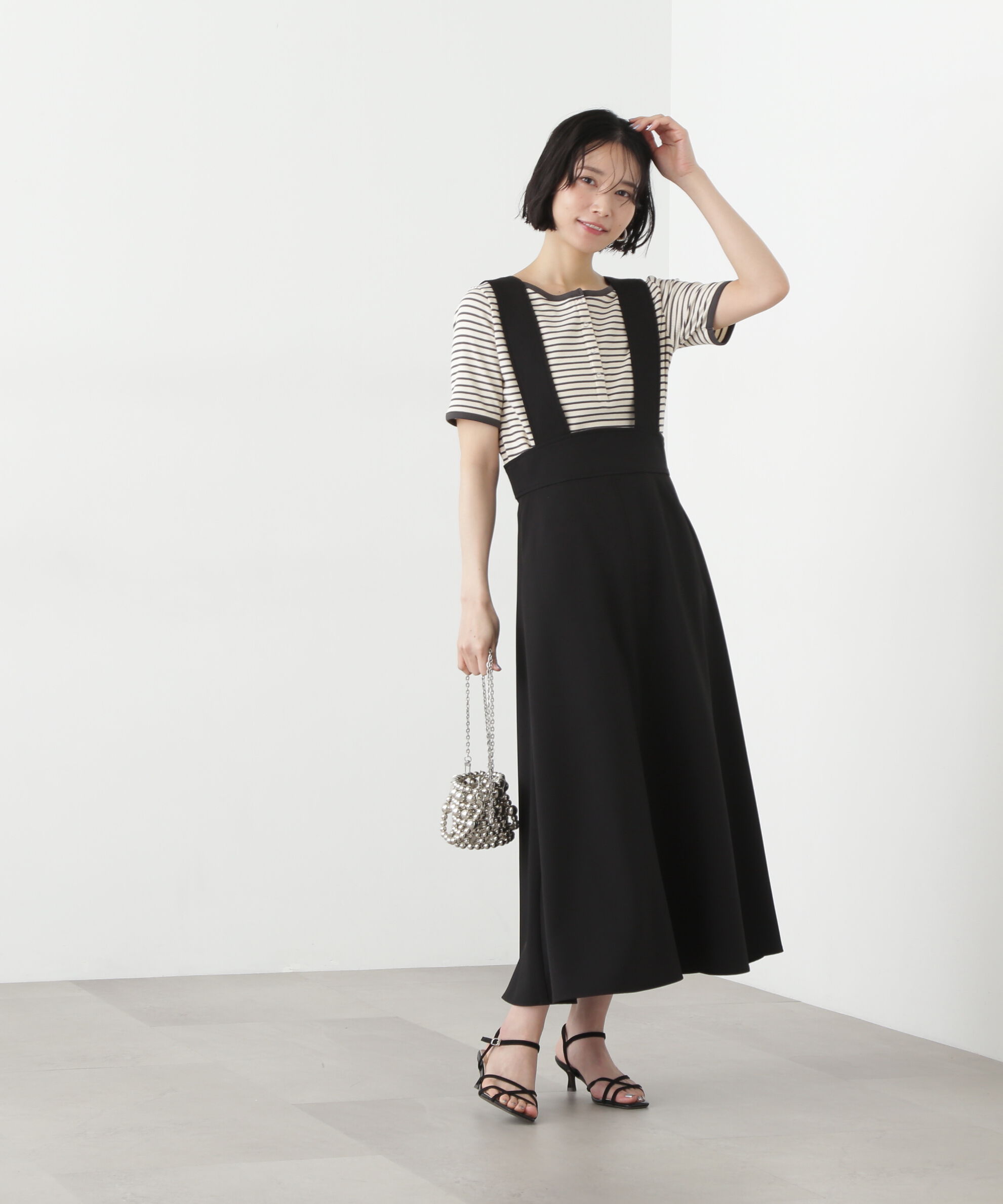  「ヘンリーネック五分袖カットソー」|Tシャツ・カットソー|