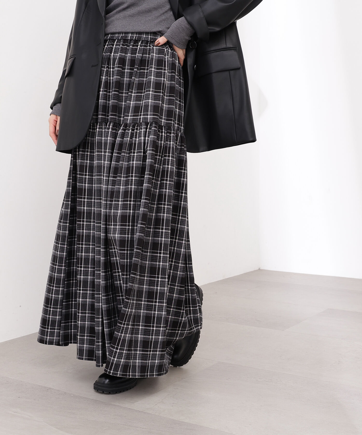  「チェックティアードスカート」|スカート|