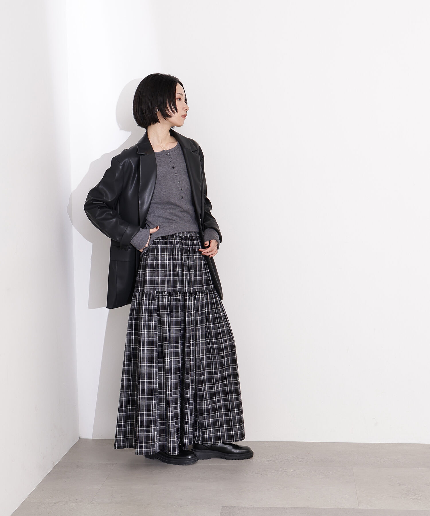 「チェックティアードスカート」|スカート|