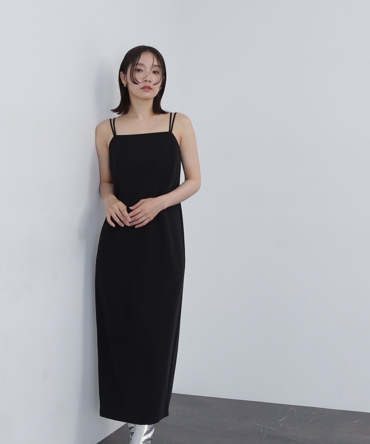  「透かし編みニット＆キャミワンピース」|ワンピース|