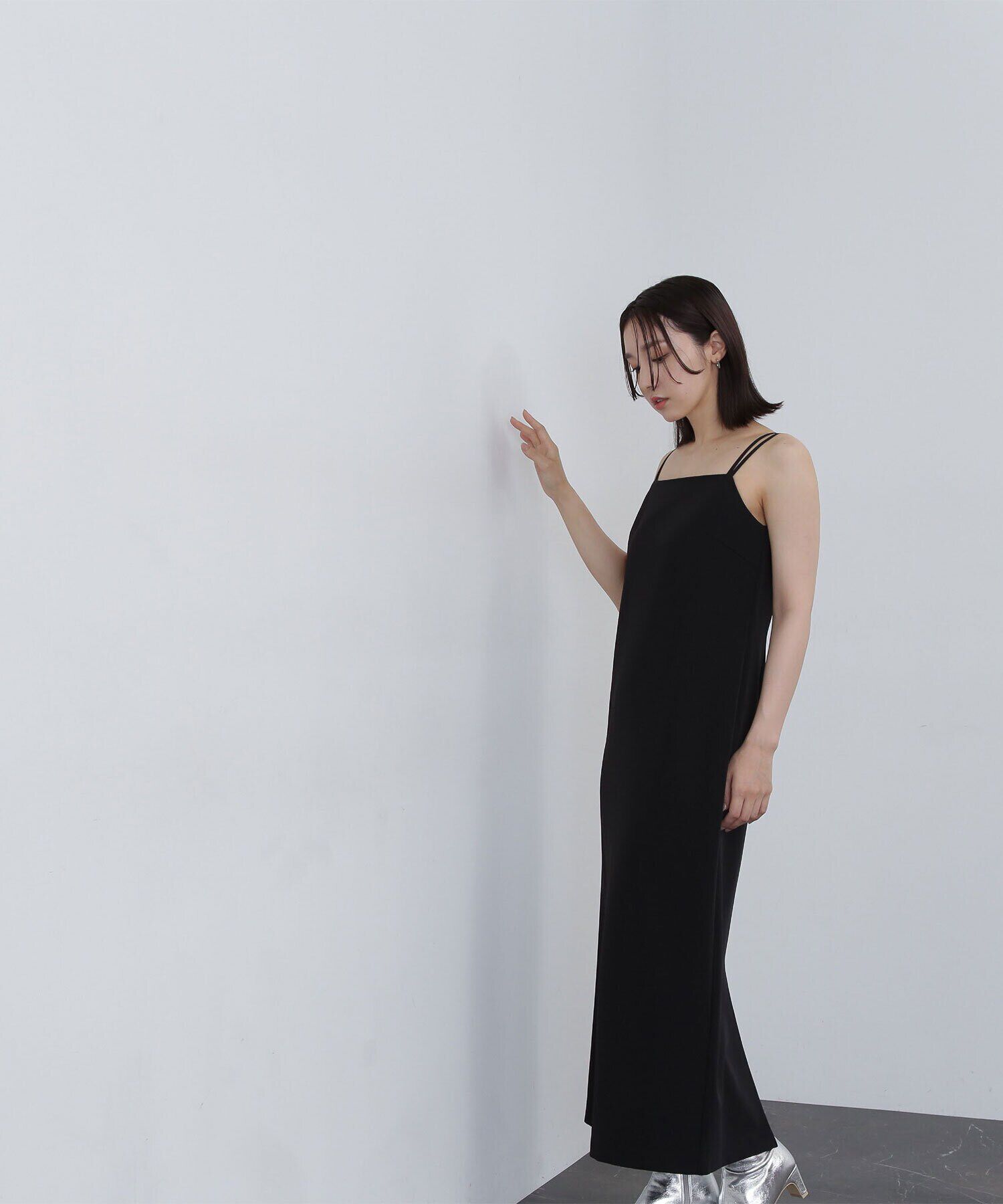  「透かし編みニット＆キャミワンピース」|ワンピース|