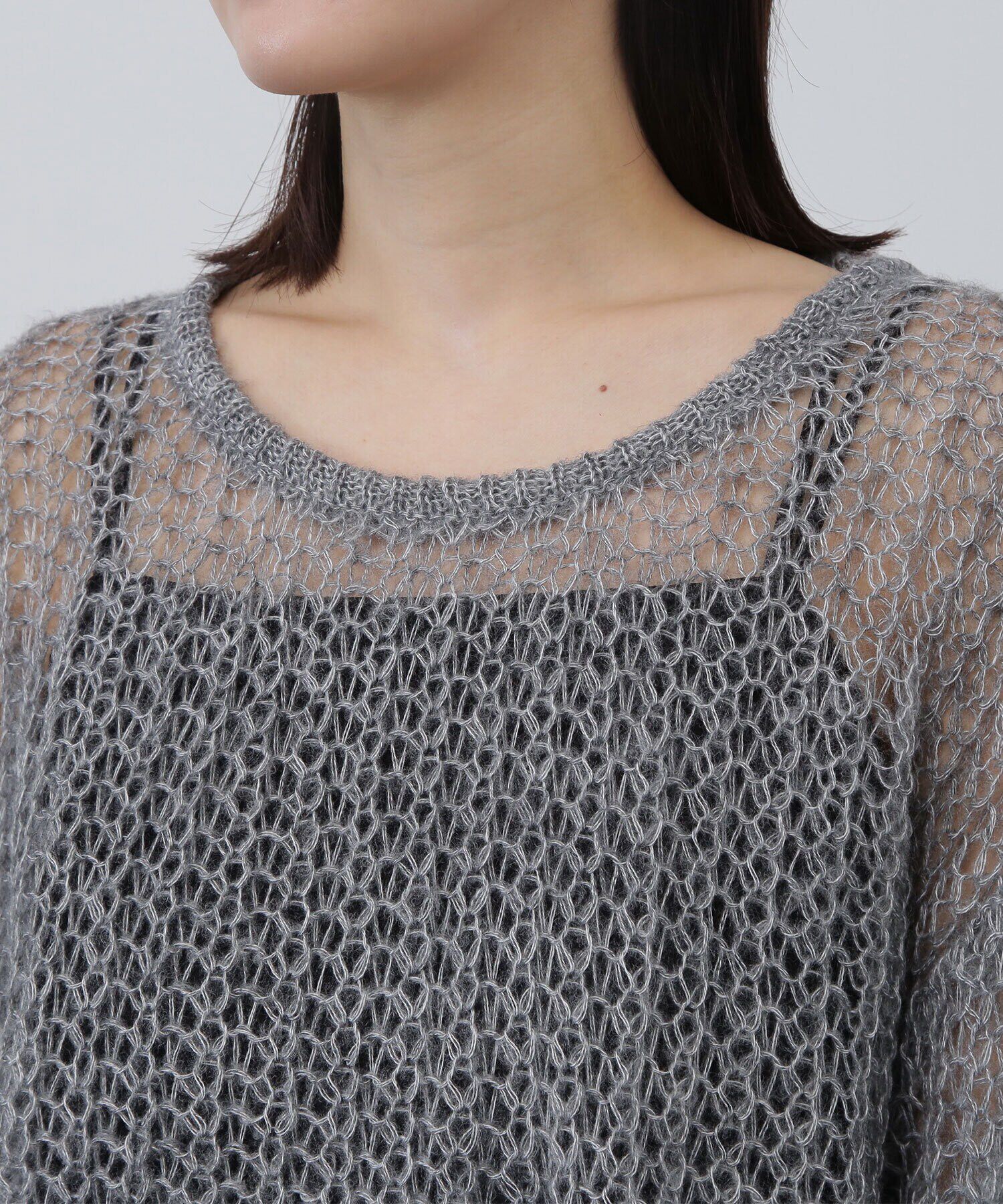  「透かし編みニット＆キャミワンピース」|ワンピース|