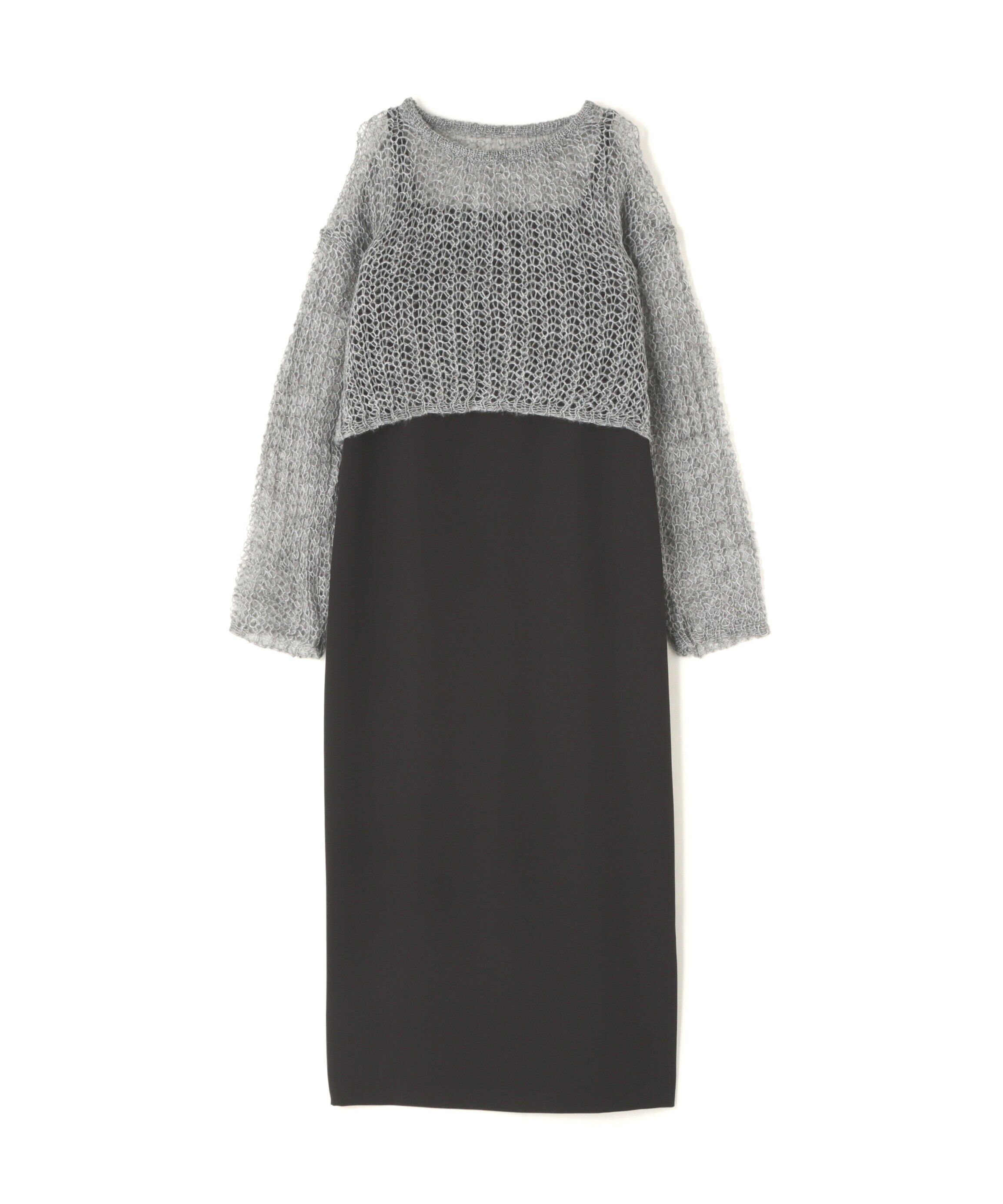  「透かし編みニット＆キャミワンピース」|ワンピース|