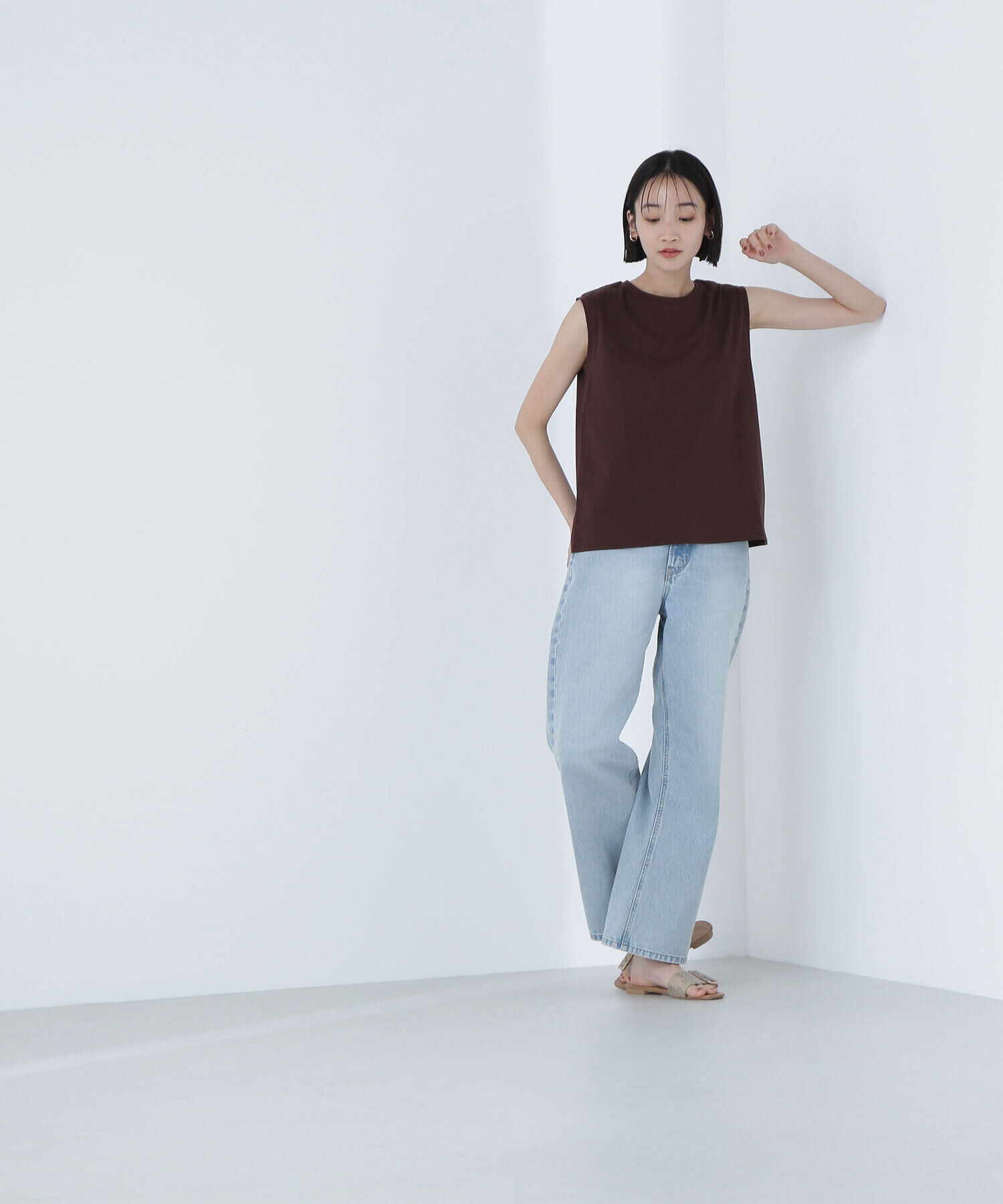  「メタルプレートノースリーブカットソー」|Tシャツ・カットソー|