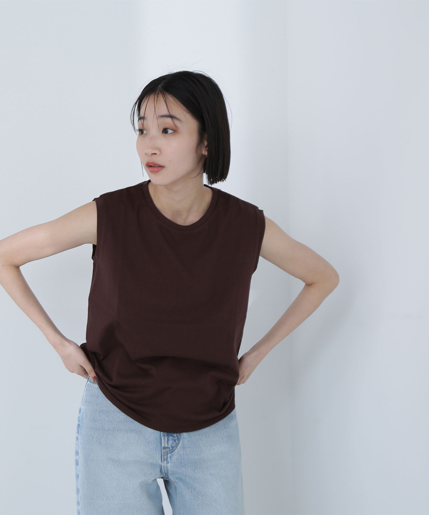  「メタルプレートノースリーブカットソー」|Tシャツ・カットソー|