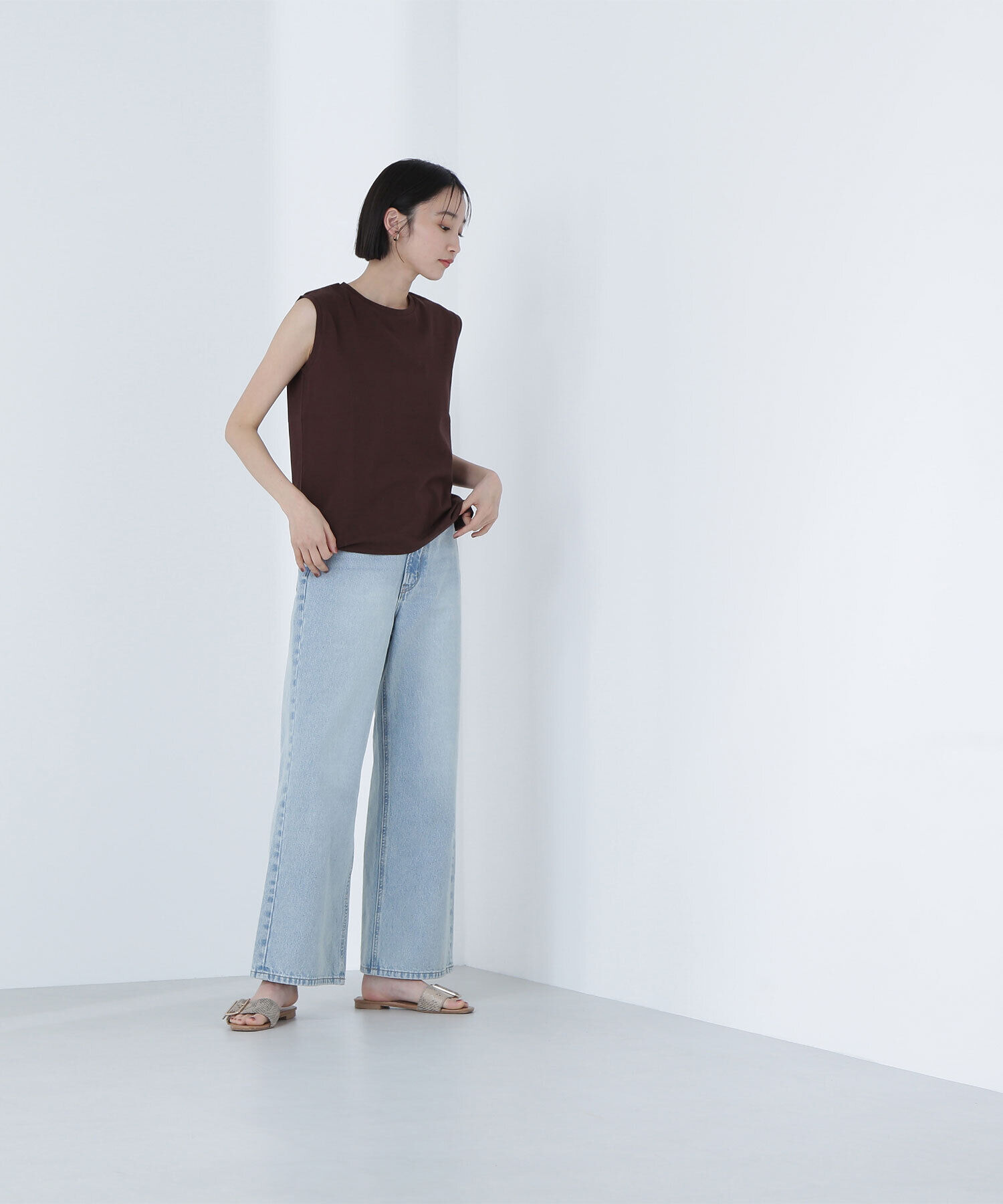  「メタルプレートノースリーブカットソー」|Tシャツ・カットソー|