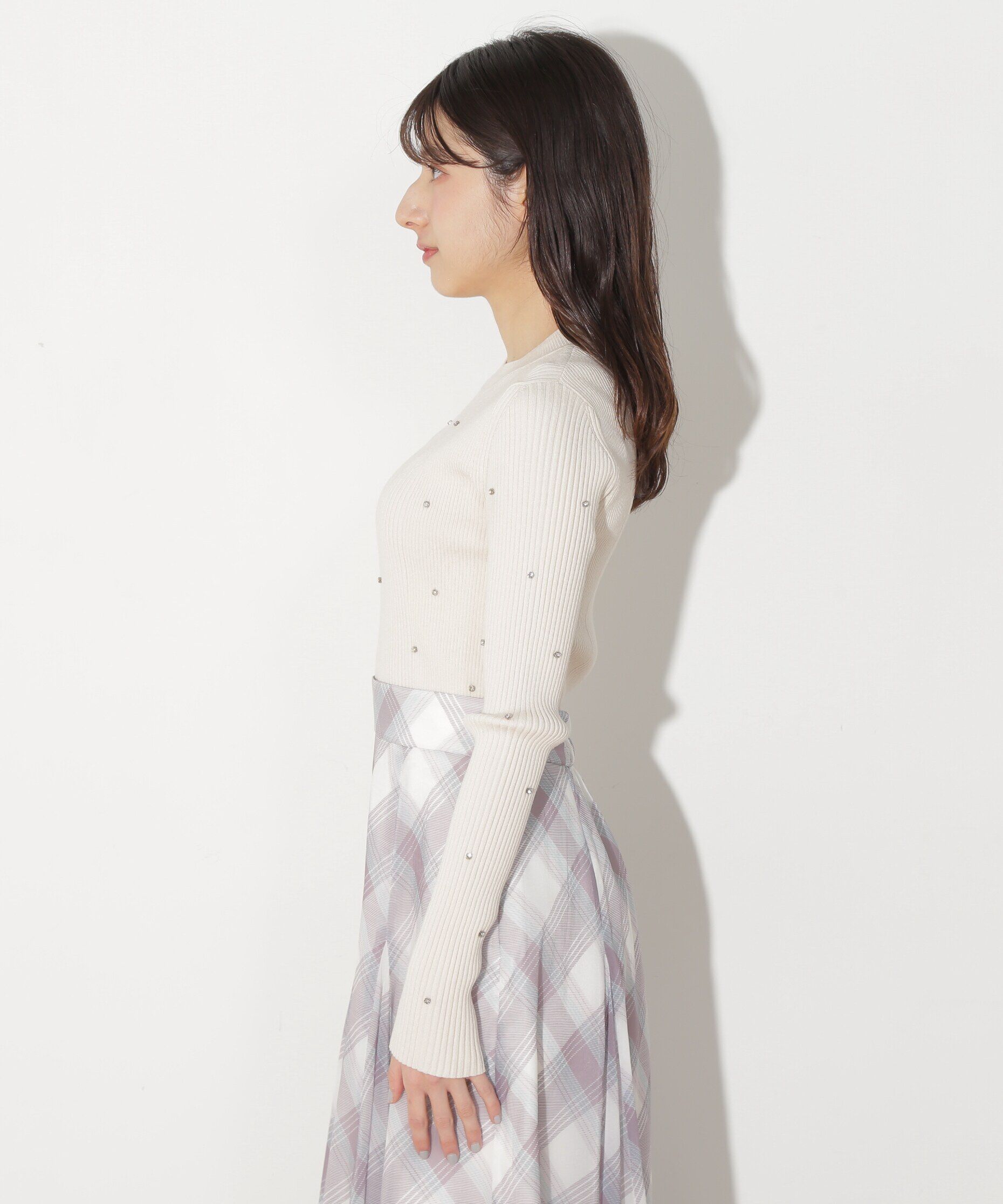  「ビジューコンパクトロゴニット」|ニット・セーター|