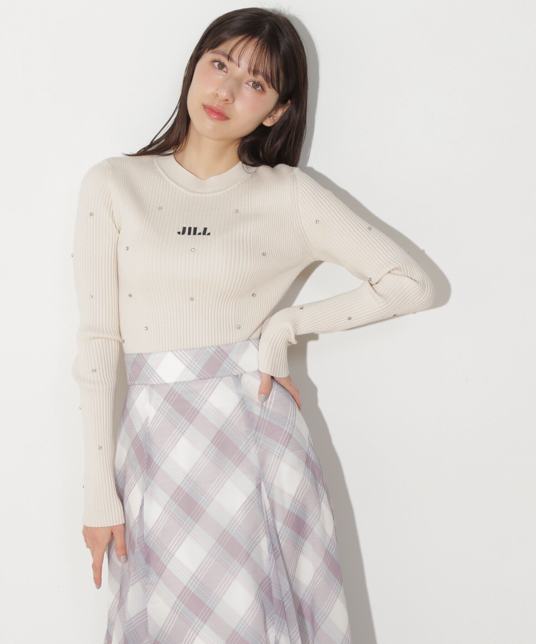  「ビジューコンパクトロゴニット」|ニット・セーター|