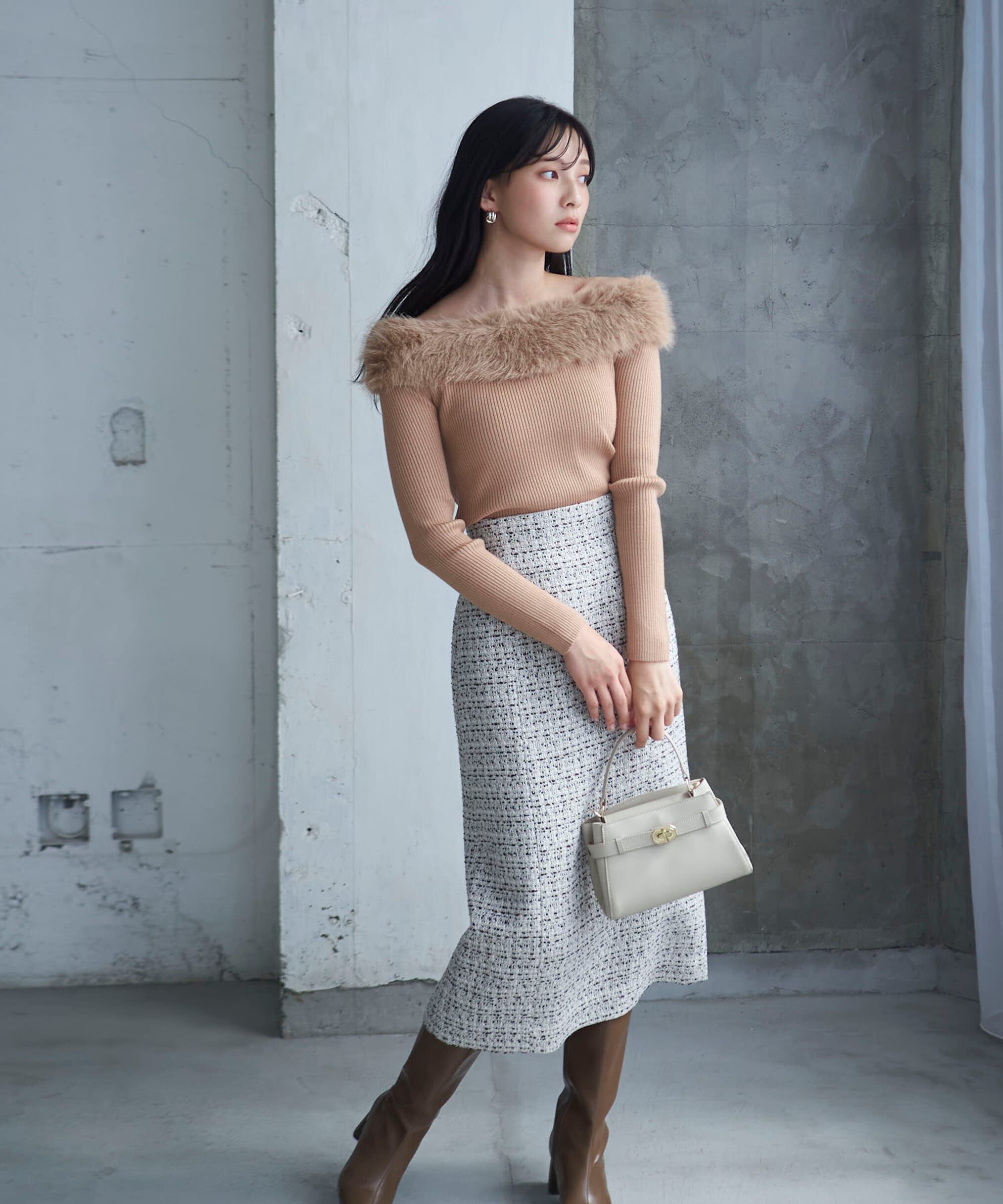 PROPORTION BODY DRESSING「ミックスツイードタイトスカート　24AW」|スカート|