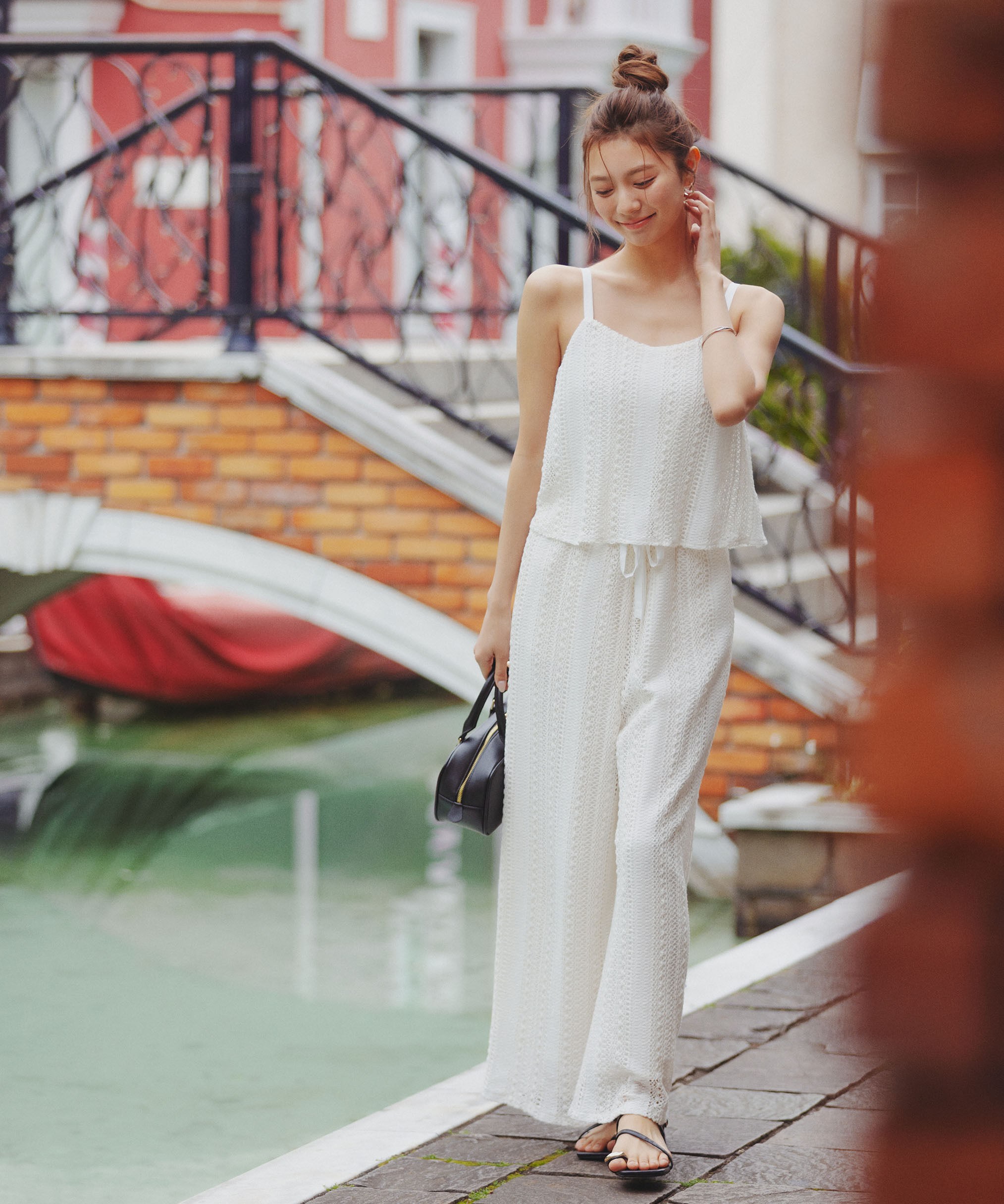 PROPORTION BODY DRESSING「《EDIT COLOGNE》レースキャミロンパース」|ワンピース|エクリュ1