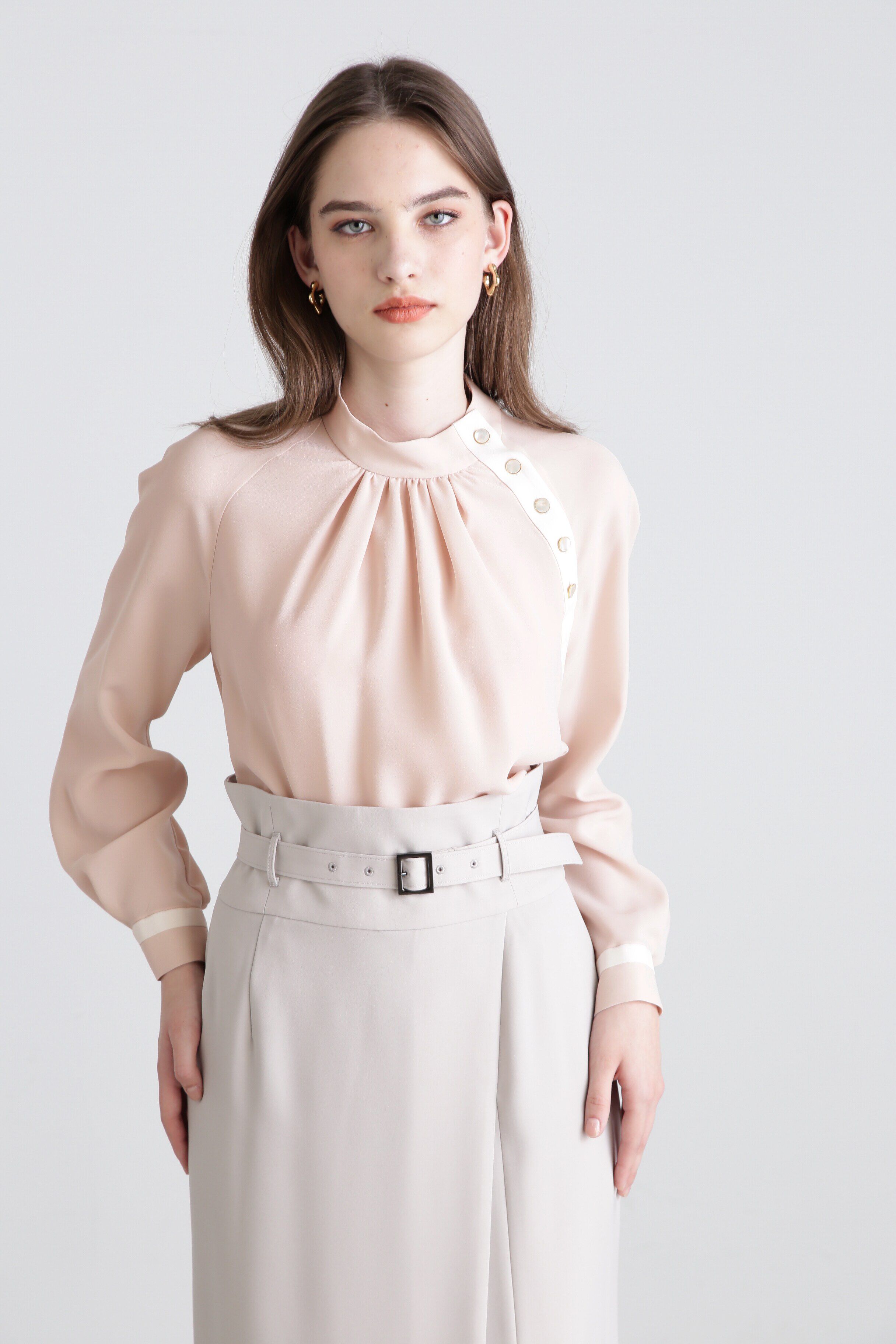  「◆バイカラーアクセントブラウス」|シャツ・ブラウス|