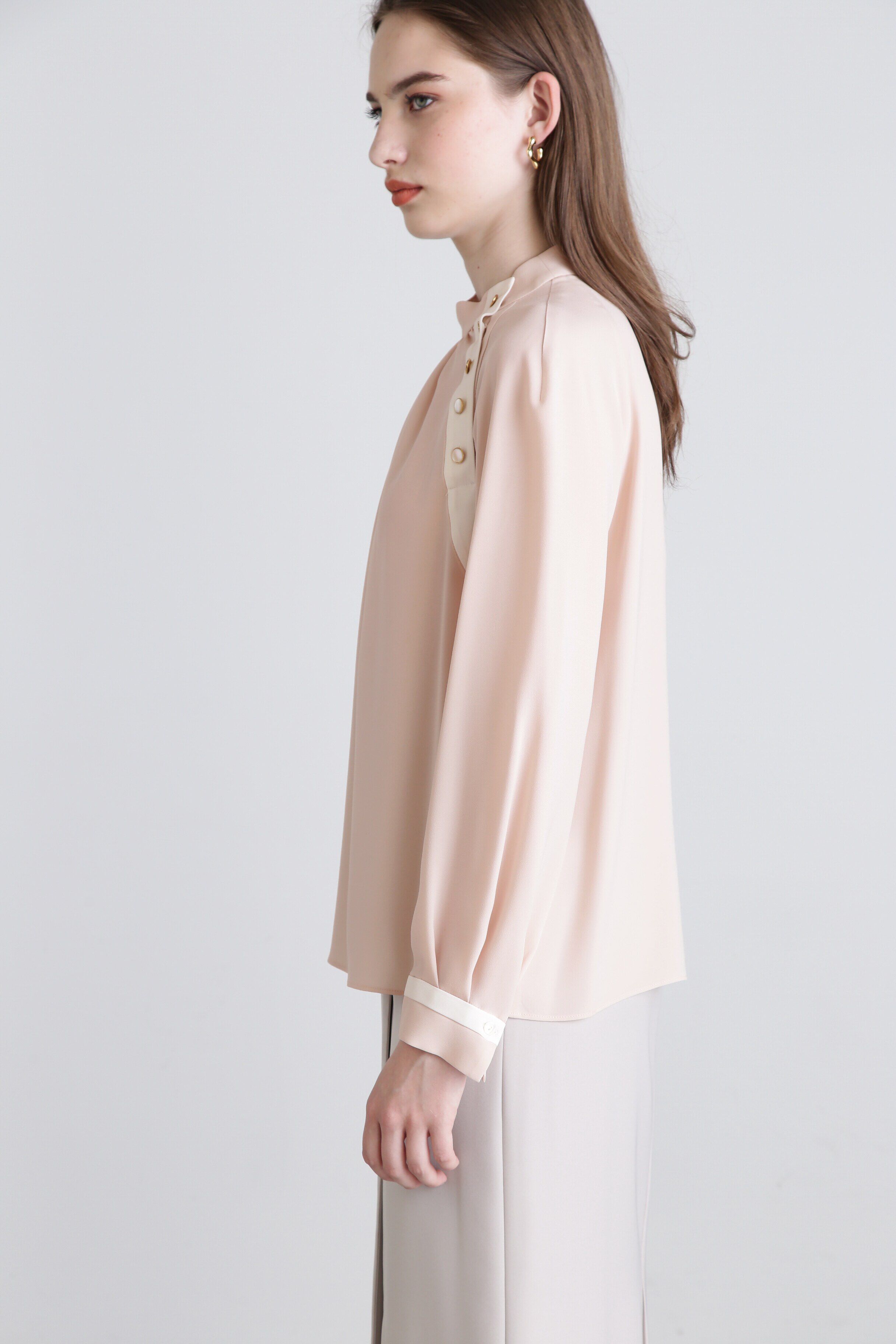  「◆バイカラーアクセントブラウス」|シャツ・ブラウス|