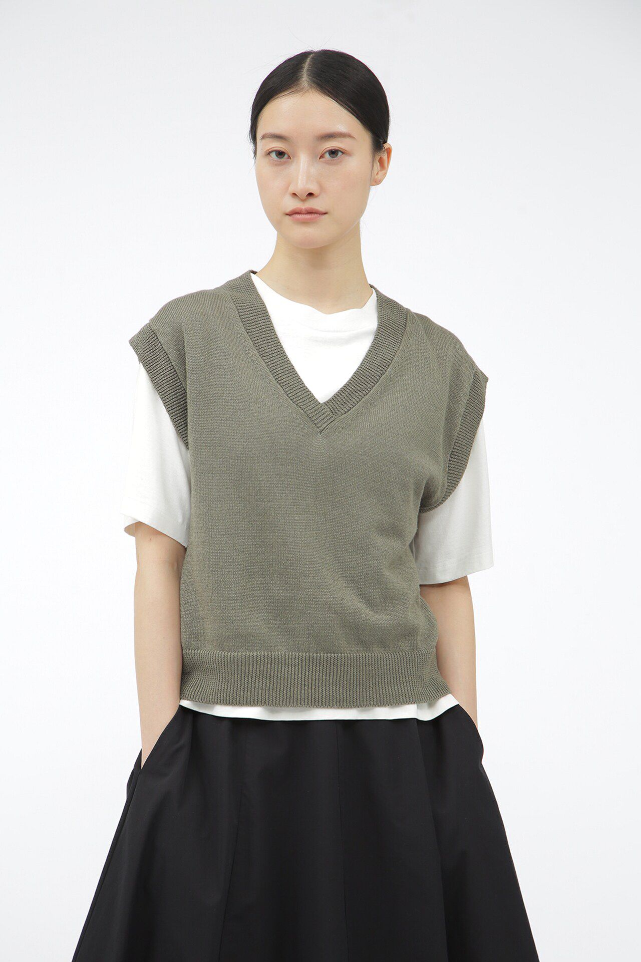  「LINEN COTTON SILK」|ニット・セーター|DARK GREEN3