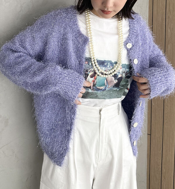 Doux archives「２ＷＡＹダンスフェザーヤーンカーディガン」|カーディガン|PURPLE