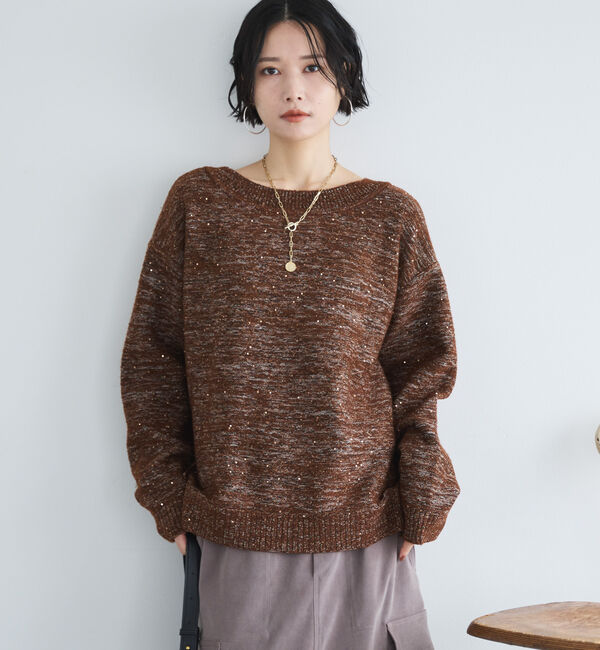 Doux archives「ＭＩＸヤーン２ＷＡＹニットプルオーバー」|ニット・セーター|BROWN