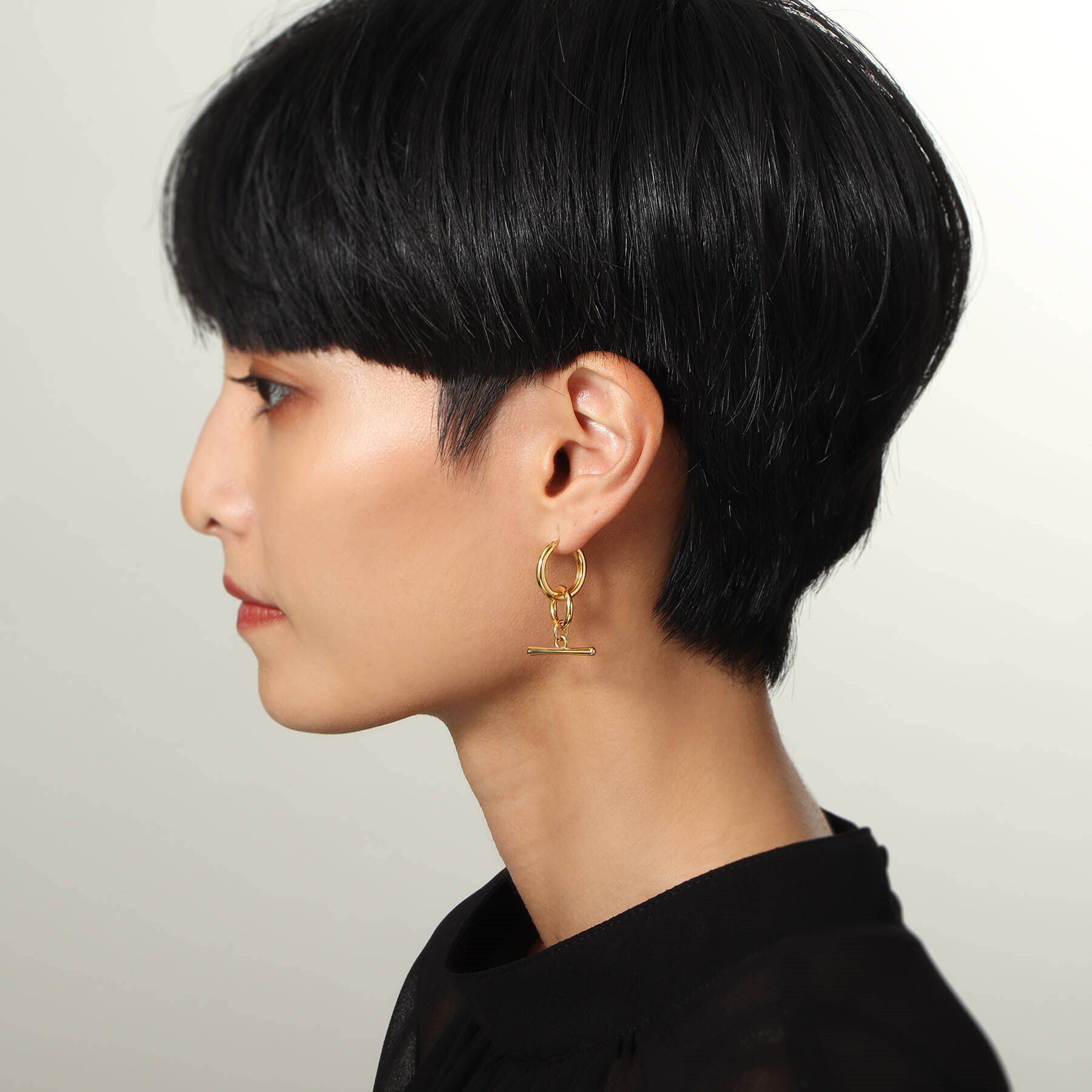 COCOSHNIK ONKITSCH「シルバー フープピアス トグルチャーム GP」|ピアス|