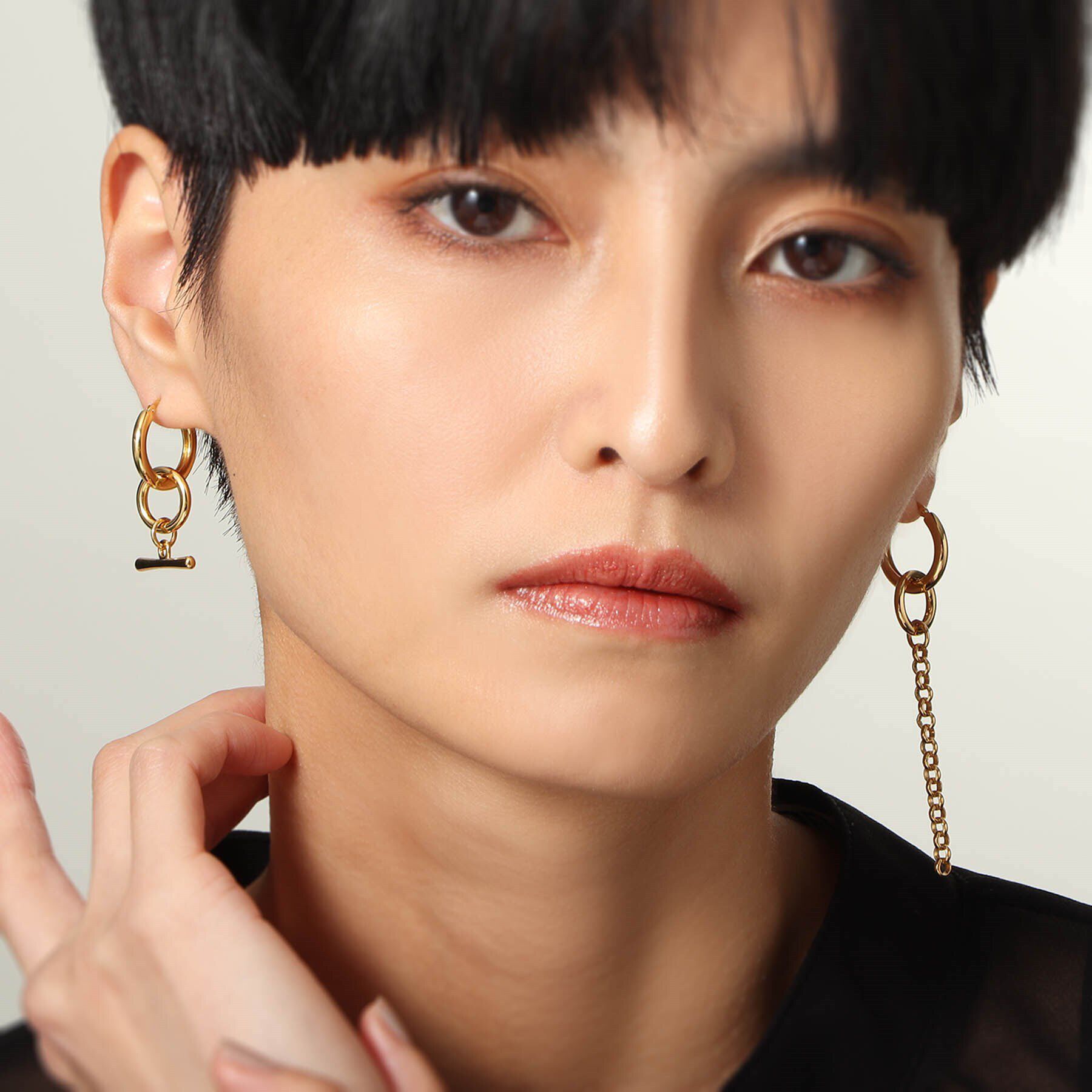 COCOSHNIK ONKITSCH「シルバー フープピアス トグルチャーム GP」|ピアス|