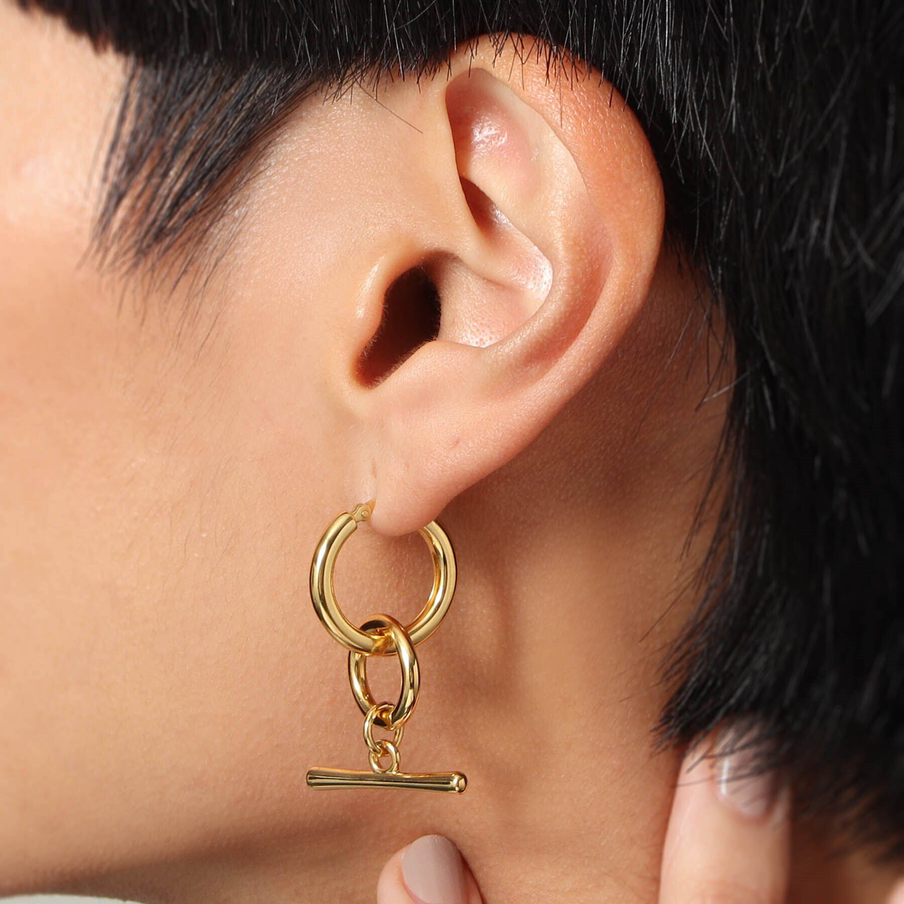 COCOSHNIK ONKITSCH「シルバー フープピアス トグルチャーム GP」|ピアス|