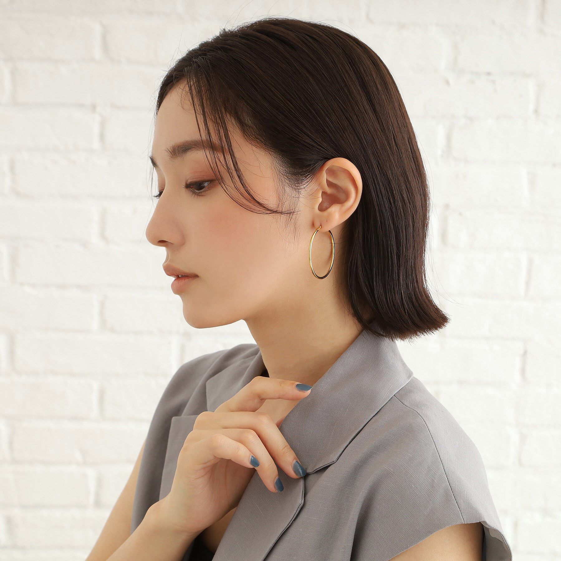 COCOSHNIK ONKITSCH「シルバー ソリッドフープピアスL GP」|ピアス|