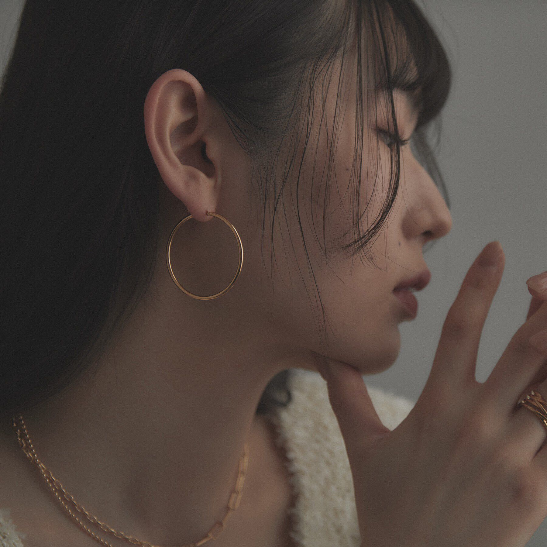 COCOSHNIK ONKITSCH「シルバー ソリッドフープピアスL GP」|ピアス|