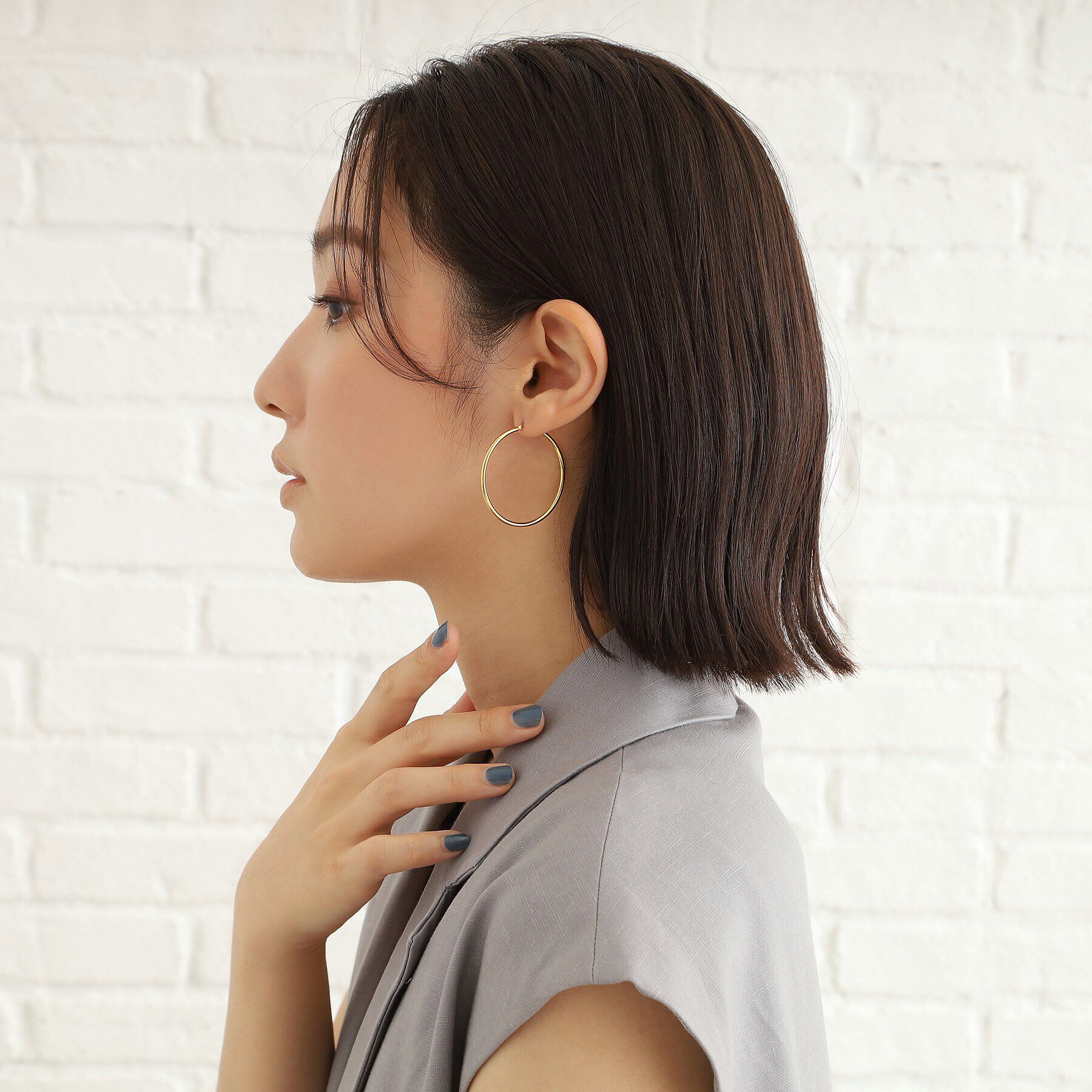 COCOSHNIK ONKITSCH「シルバー ソリッドフープピアスL GP」|ピアス|