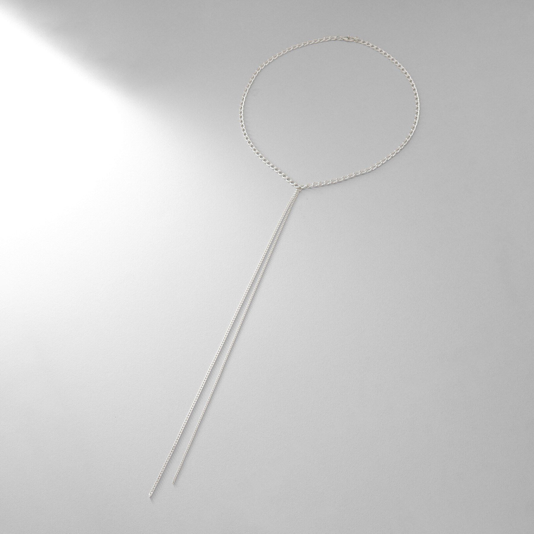 COCOSHNIK ONKITSCH「シルバー ミックスカーブチェーンフリンジ ネックレス」|ネックレス|