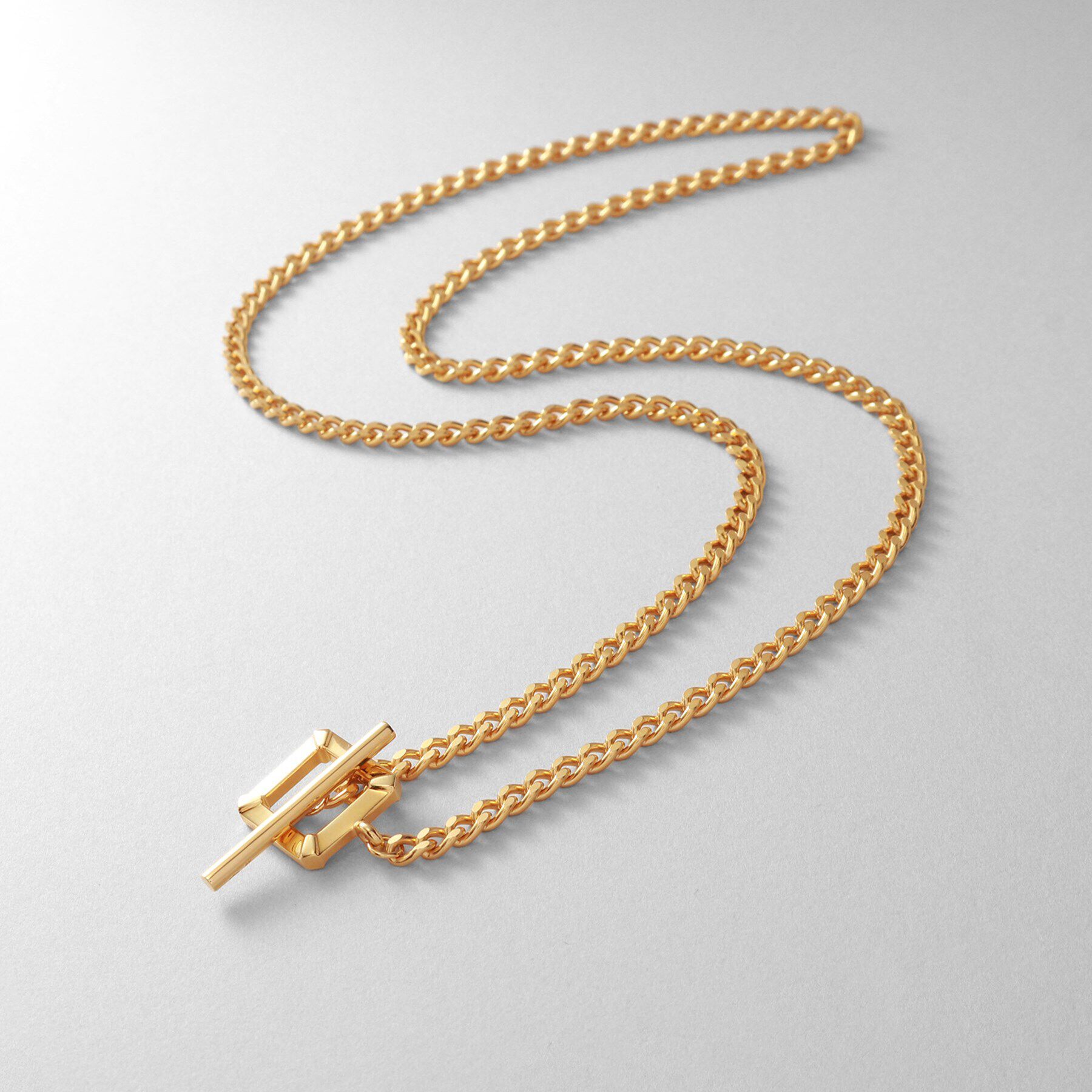 COCOSHNIK ONKITSCH「シルバー カーブチェーン スクエアマンテルネックレス GP」|ネックレス|ゴールド(600)