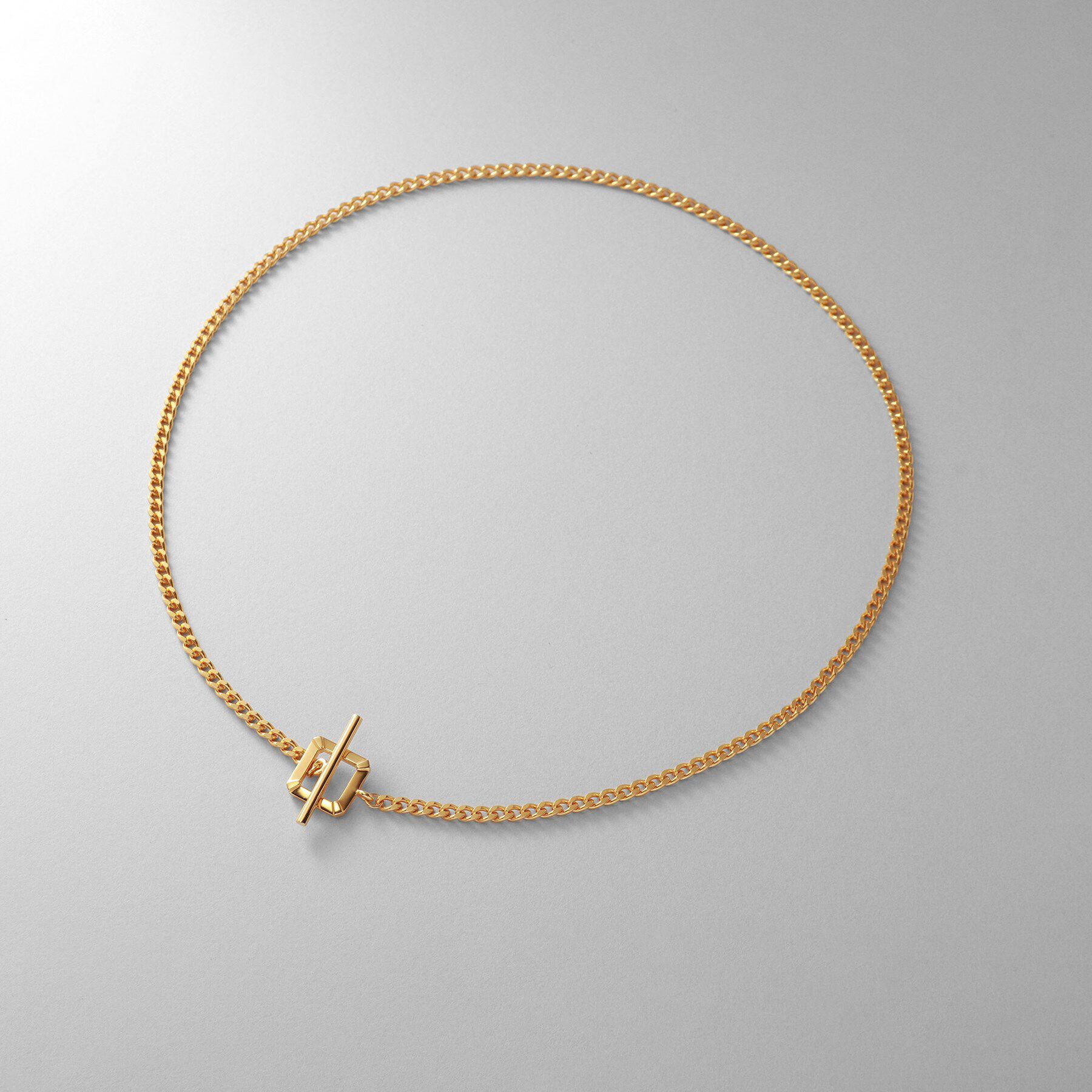 COCOSHNIK ONKITSCH「シルバー カーブチェーン スクエアマンテルネックレス GP」|ネックレス|