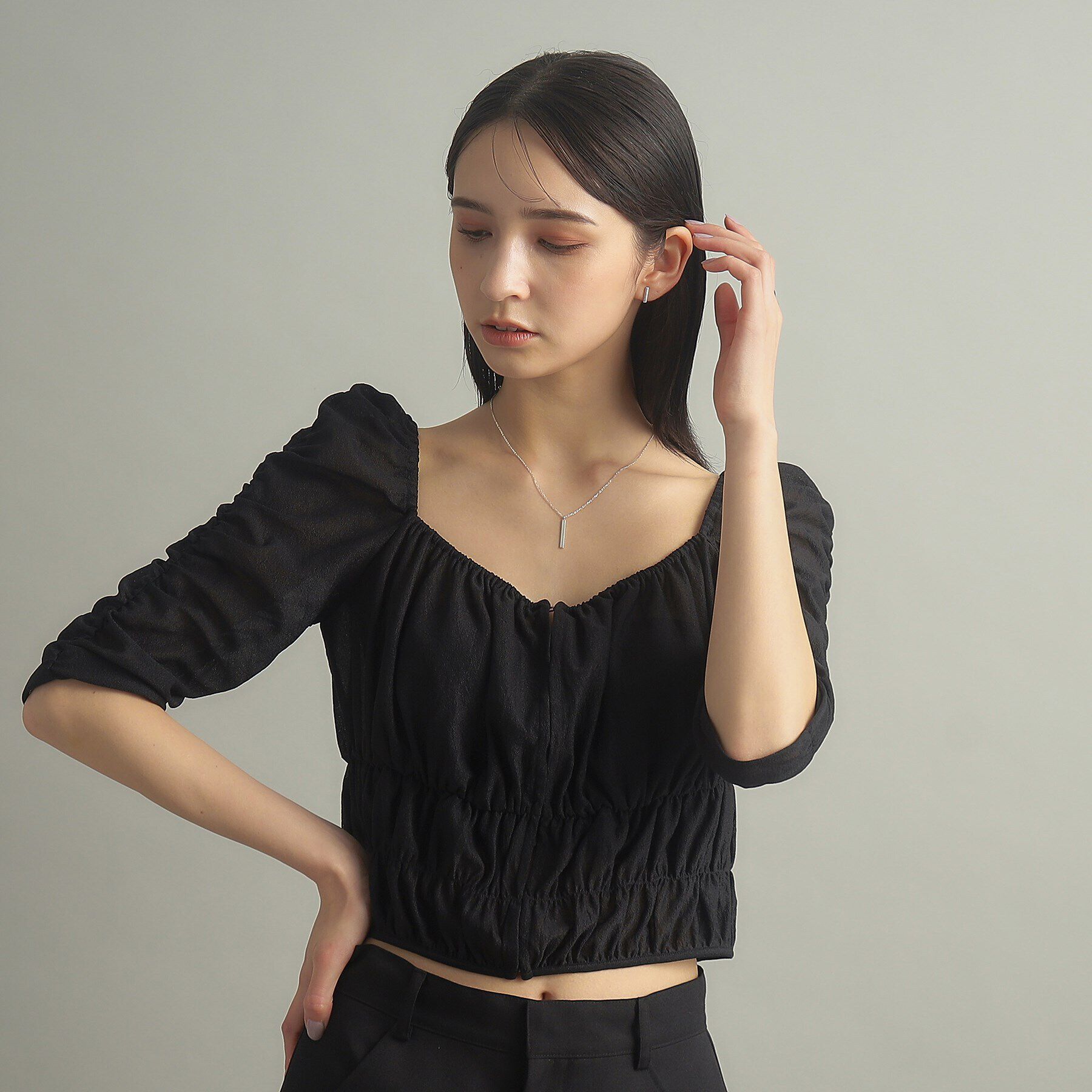 COCOSHNIK ONKITSCH「シルバー スクエアバーネックレス」|ネックレス|