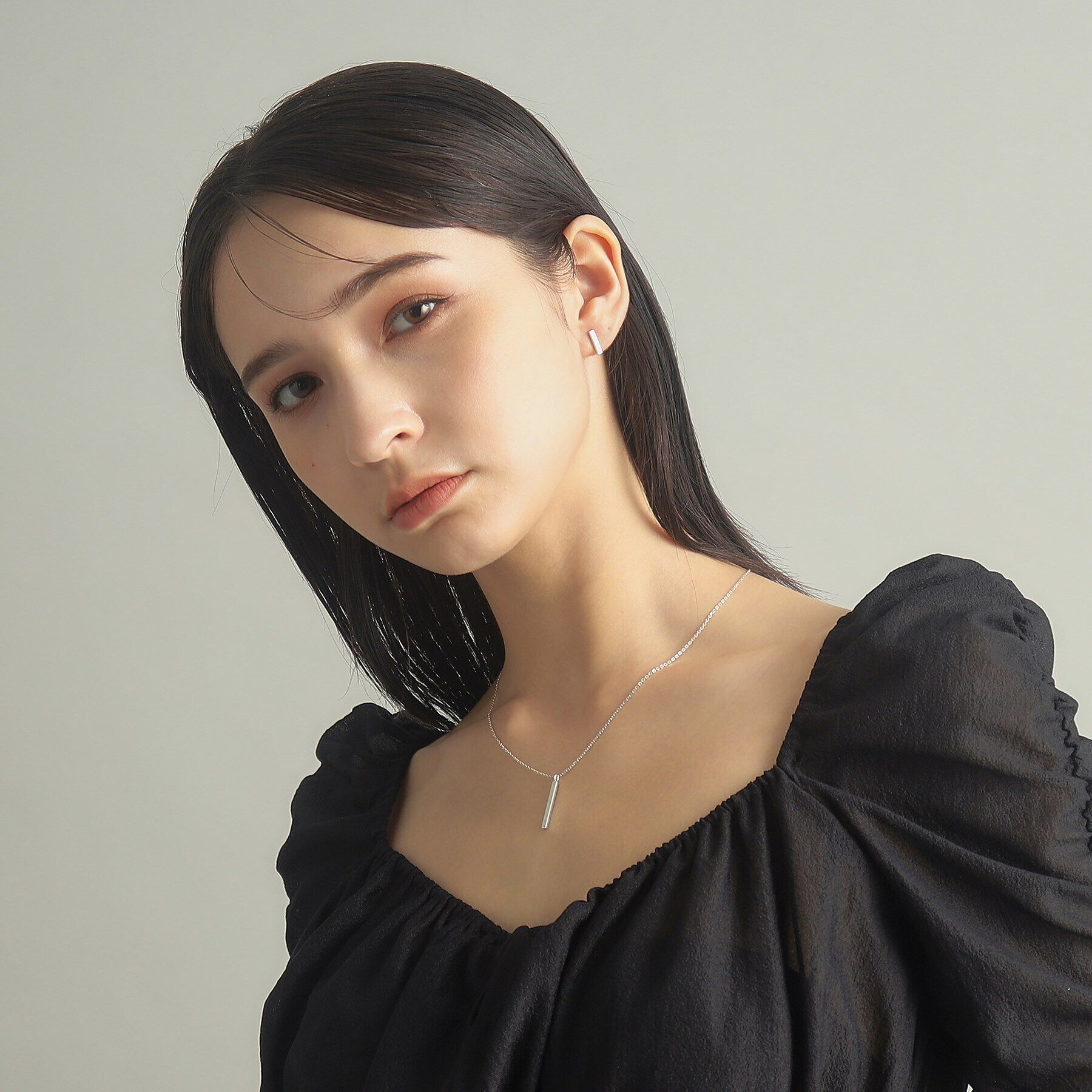 COCOSHNIK ONKITSCH「シルバー スクエアバーネックレス」|ネックレス|