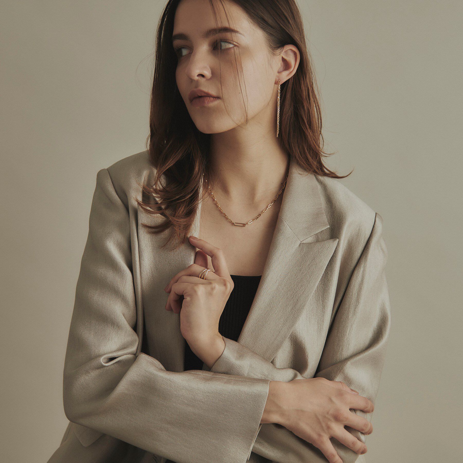 COCOSHNIK「K10中空プリムクラスプ ネックレス」|ネックレス|