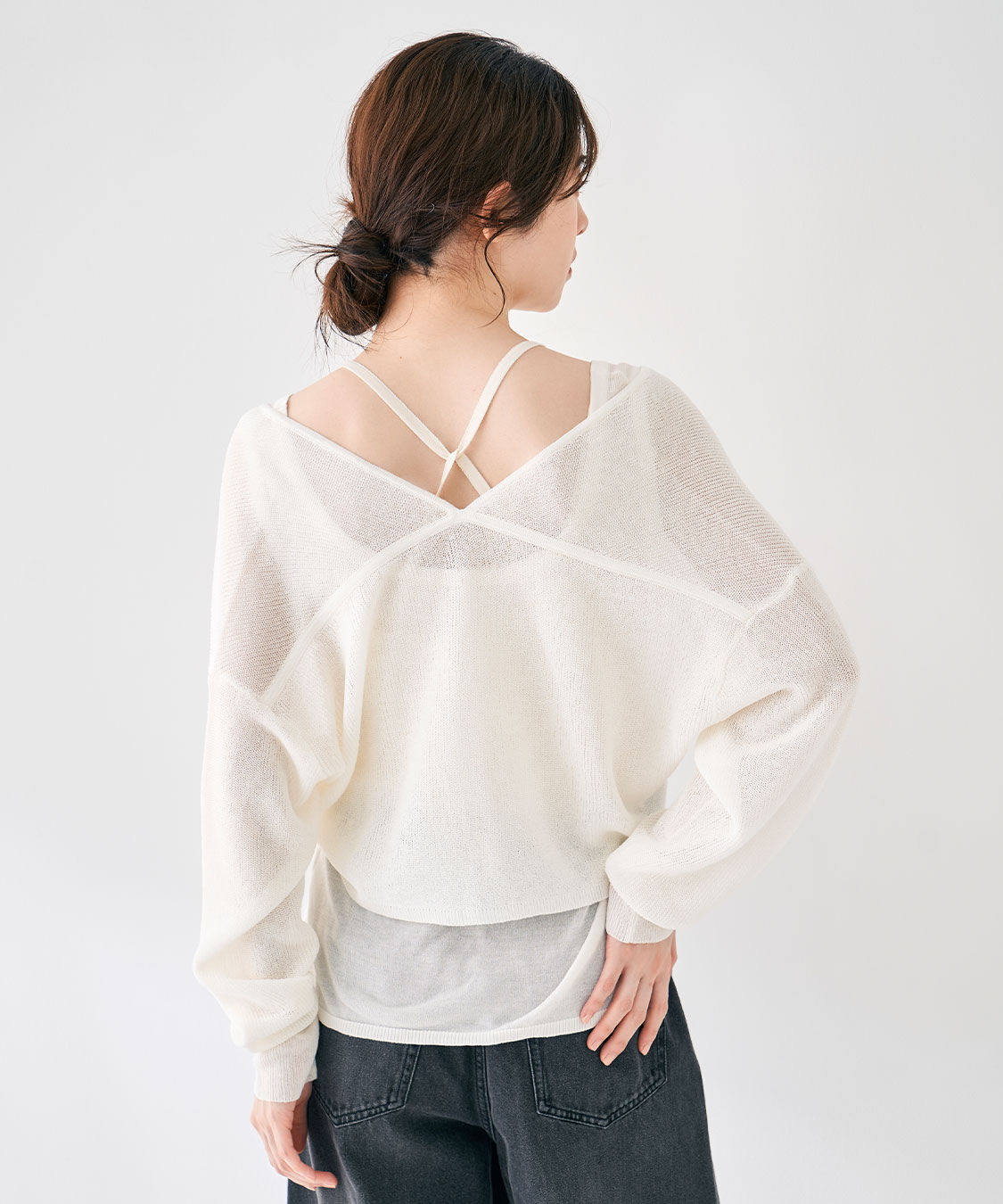 COCO DEAL「片畦シアーニットカーディガン」|ニット・セーター|