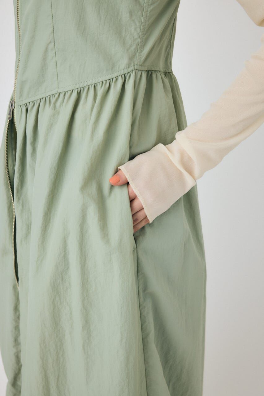 MOUSSY「FRONT ZIP NYLON キャミドレス」|ワンピース|