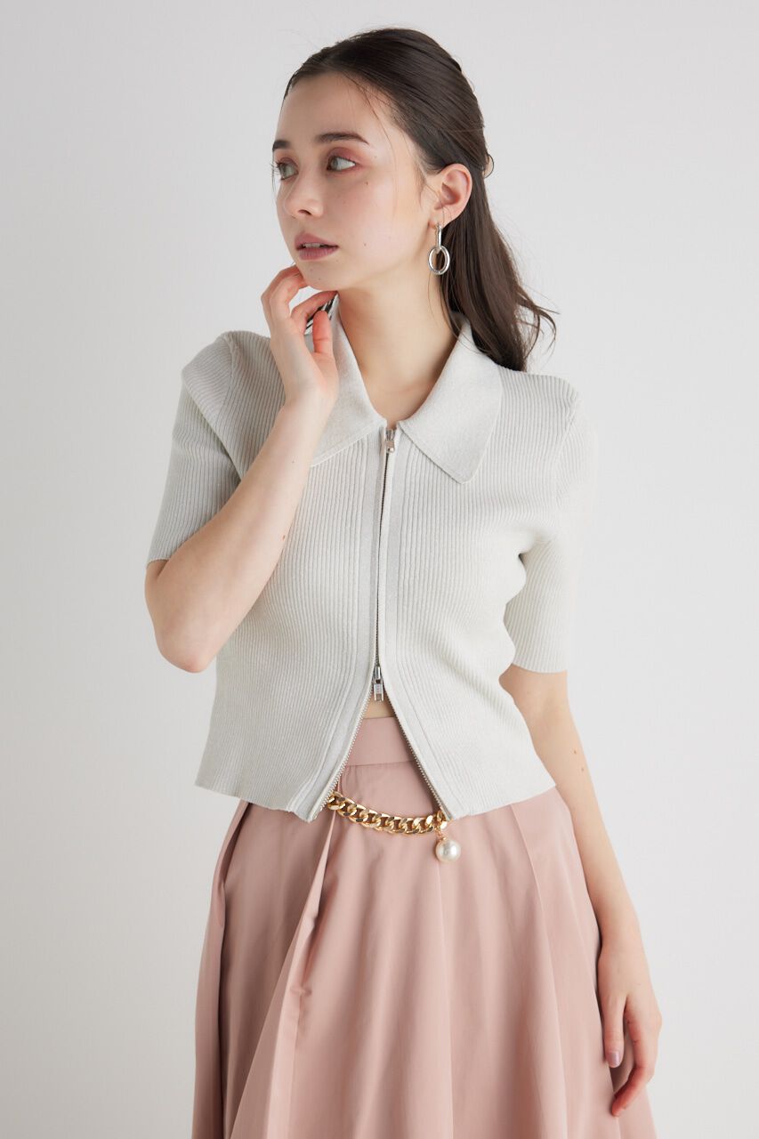 rienda「ZIPシャツKnit TOP」|ニット・セーター|