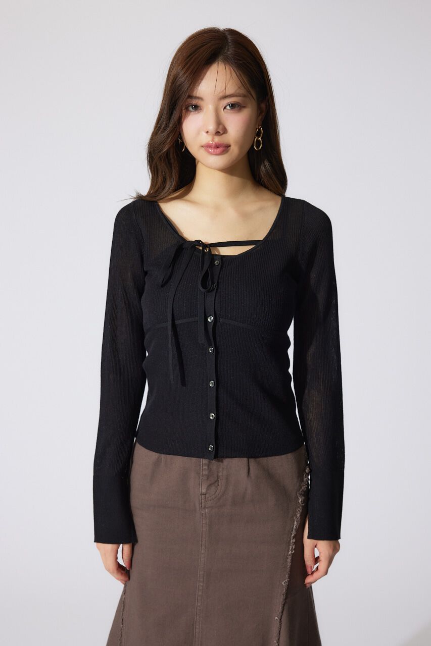 rienda「リボンデティールキャミセットカーディガン」|キャミソール|